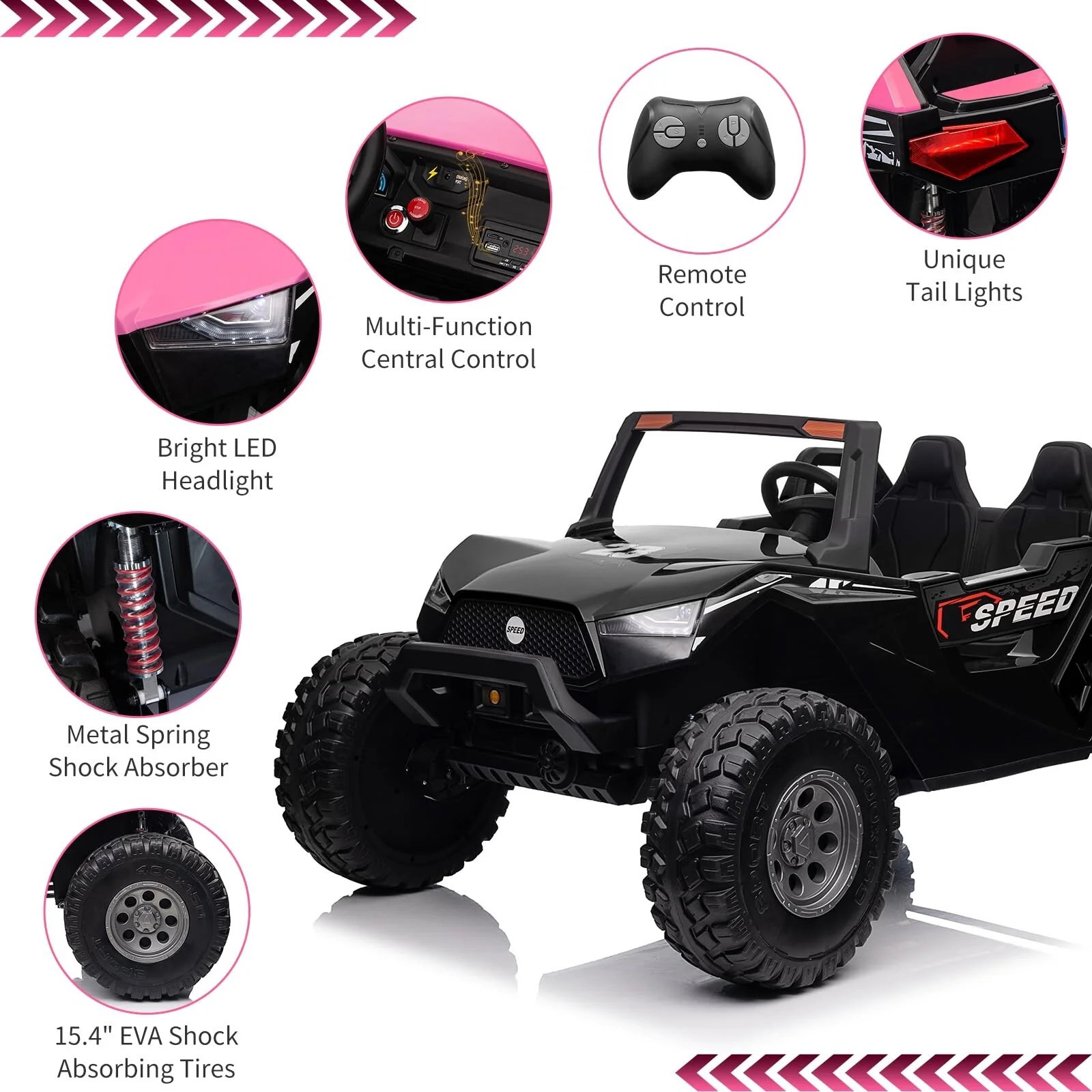 24V 2-Seater 4WD Ride-On UTV Car with Remote Control for Kids - Image 10