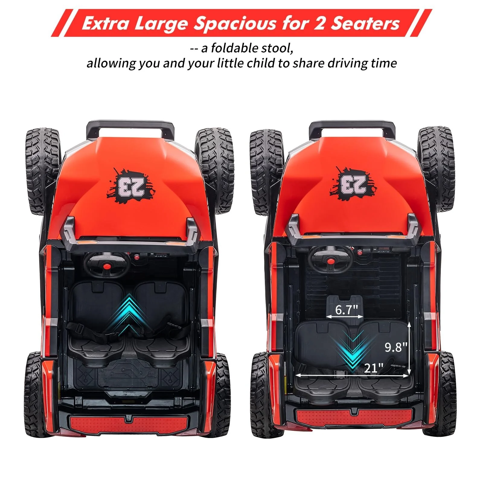 24V 2-Seater 4WD Ride-On UTV Car with Remote Control for Kids - Image 21