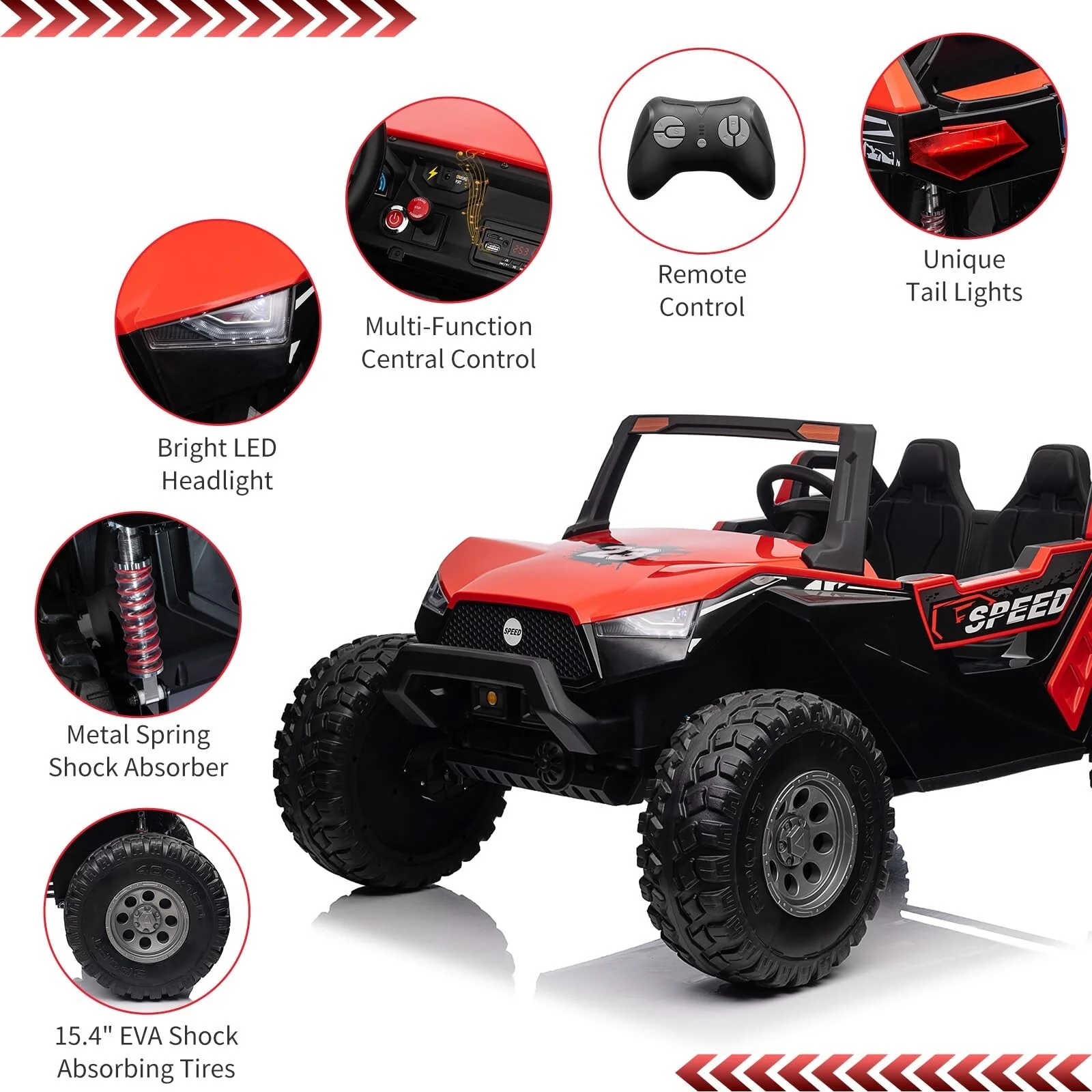 24V 2-Seater 4WD Ride-On UTV Car with Remote Control for Kids - Image 22