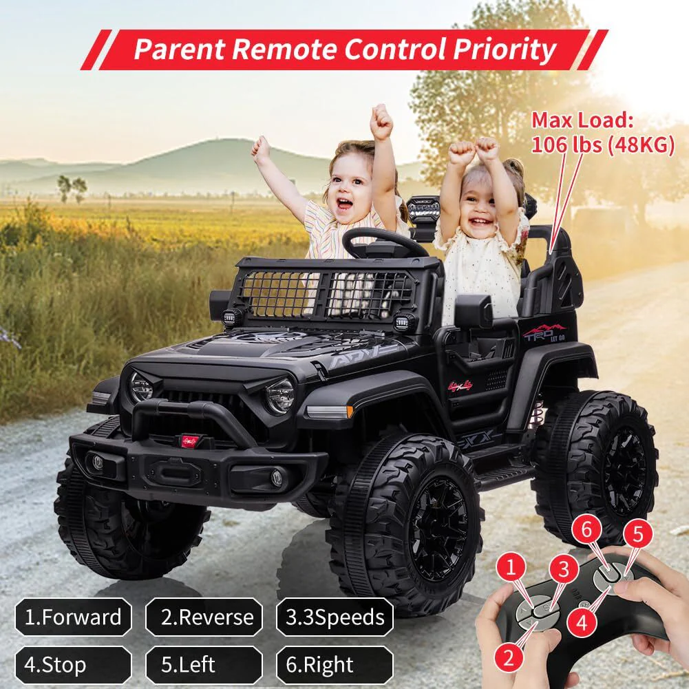24V 2-Seater Electric Ride-On Car for Kids with 9AH Battery and Remote Control - Image 3