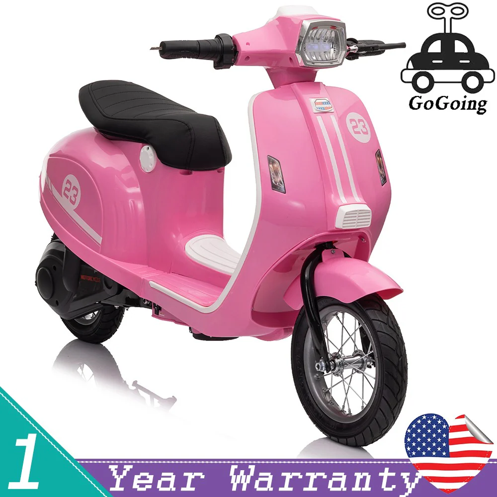 24V 250W Electric 3-Wheel Scooter for Kids 8+ in Pink