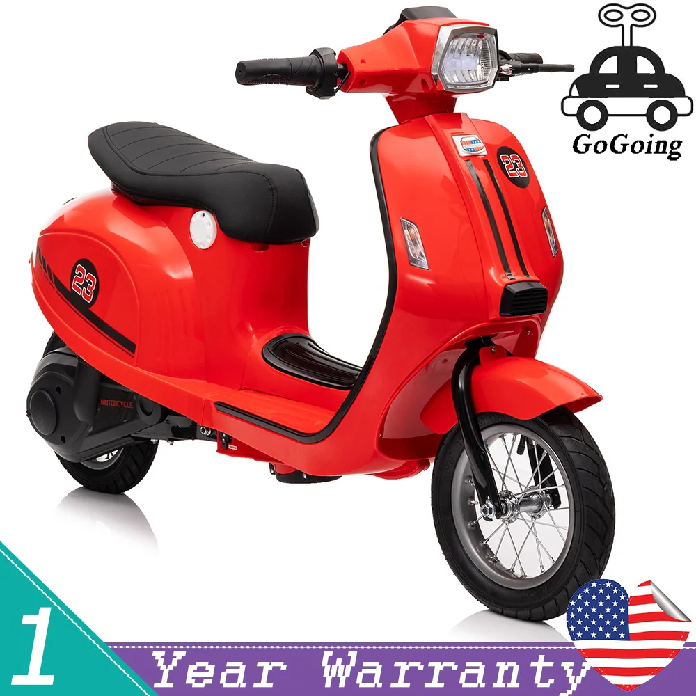 24V 250W Electric 3-Wheel Scooter for Kids 8+ in Red