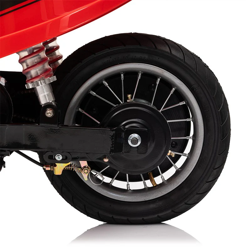 24V 250W Electric 3-Wheel Scooter for Kids 8+ in Red - Image 15