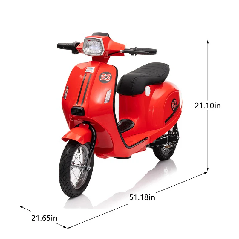24V 250W Electric 3-Wheel Scooter for Kids 8+ in Red - Image 2