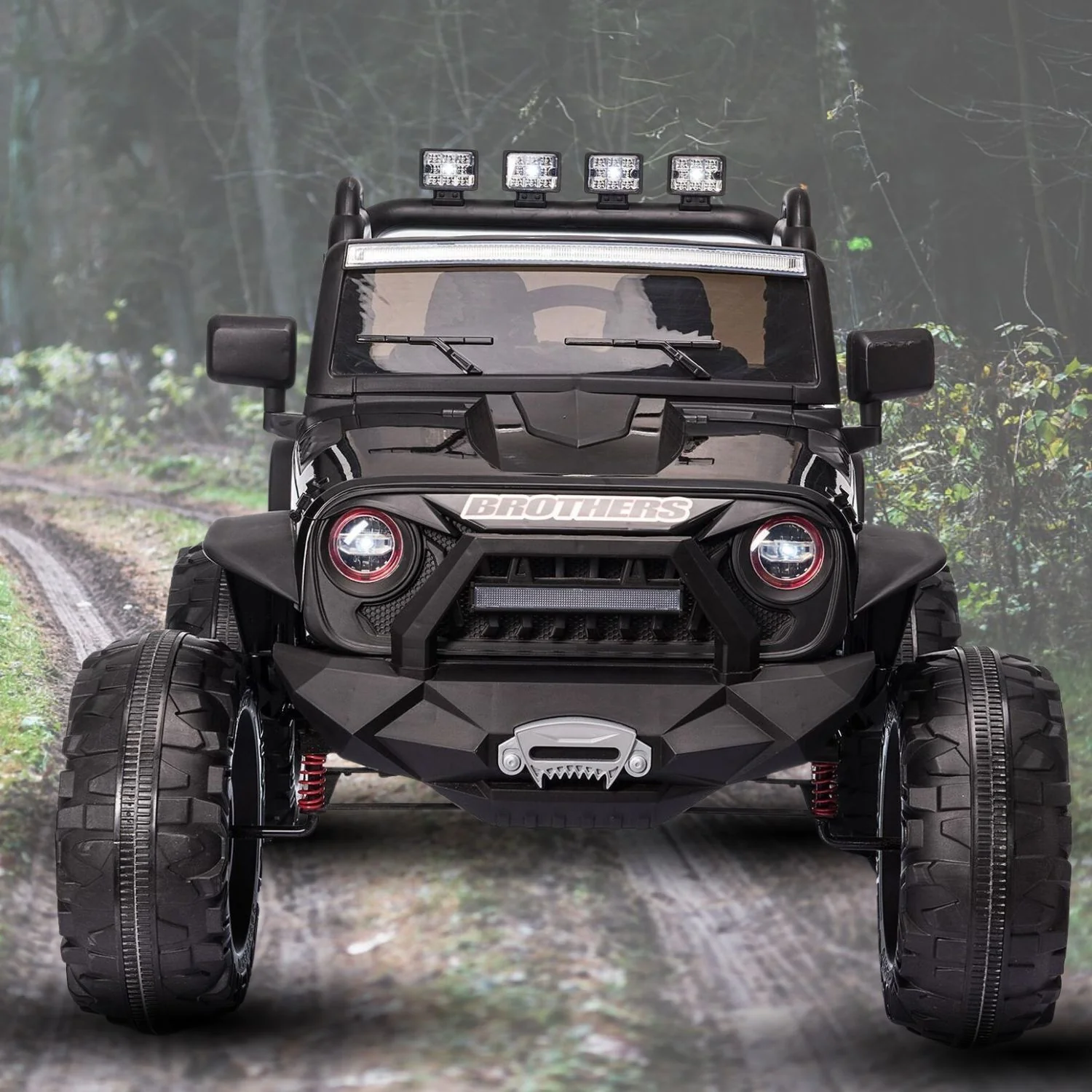 24V 2WD Electric Kids Ride-On Truck Car 2-Seater with LED Lights, Music, Remote Control, AUX and USB - Image 5