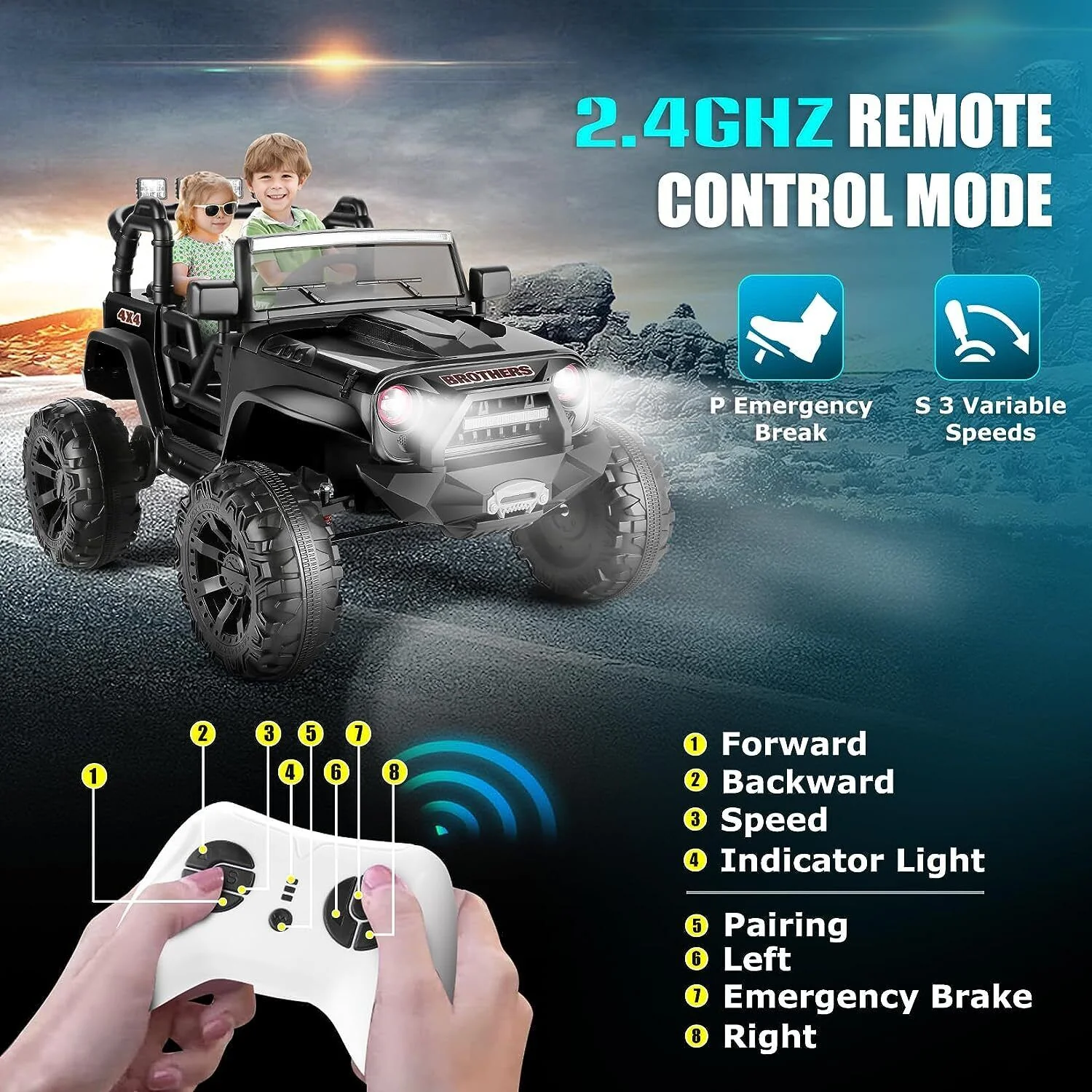 24V 2x200W Electric Ride-On Car for Kids with Remote Control - 2 Seater - Image 14