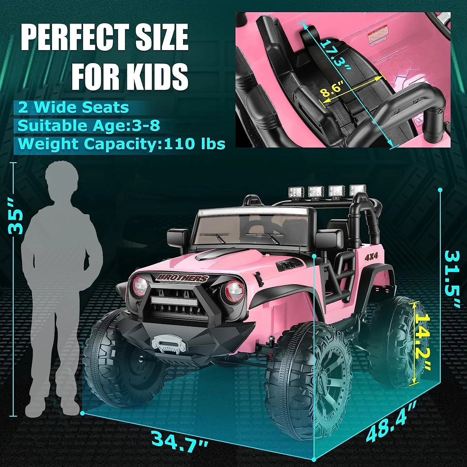 24V 2x200W Electric Ride-On Car for Kids with Remote Control - 2 Seater - Image 27