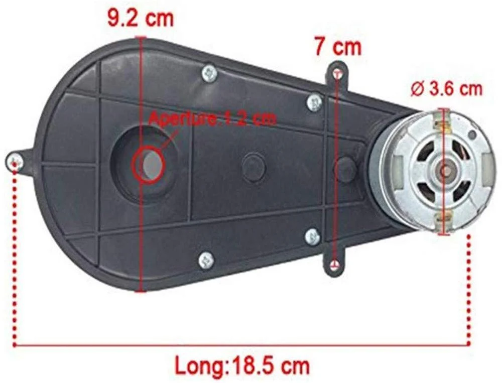 24V DC High Torque Gearbox Motor 30000RPM for Kids Ride-On Cars and SUVs - Image 3