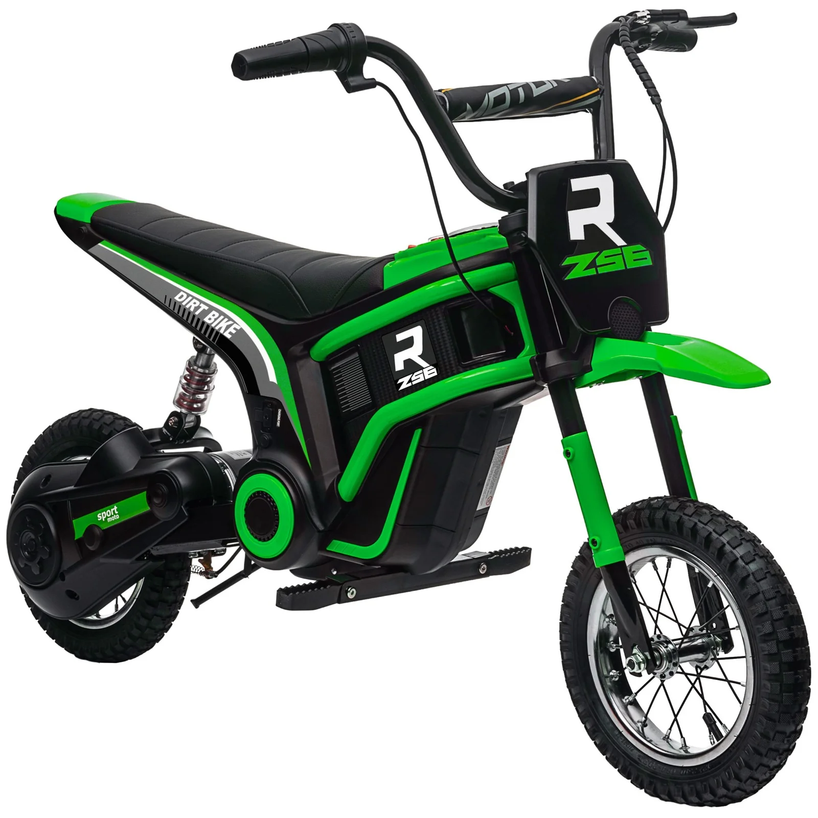 24V 350W Electric Dirt Bike Motorcycle with Twist Grip Green 15 MPH - Image 3