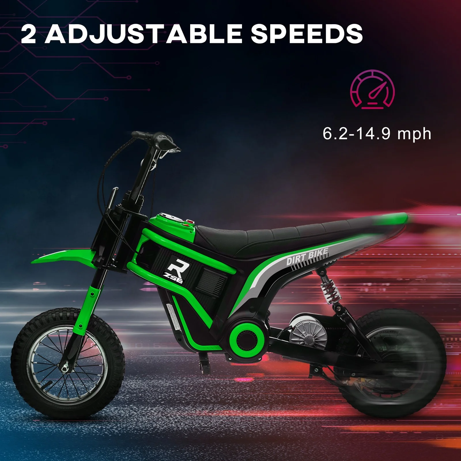 24V 350W Electric Dirt Bike Motorcycle with Twist Grip Green 15 MPH - Image 6
