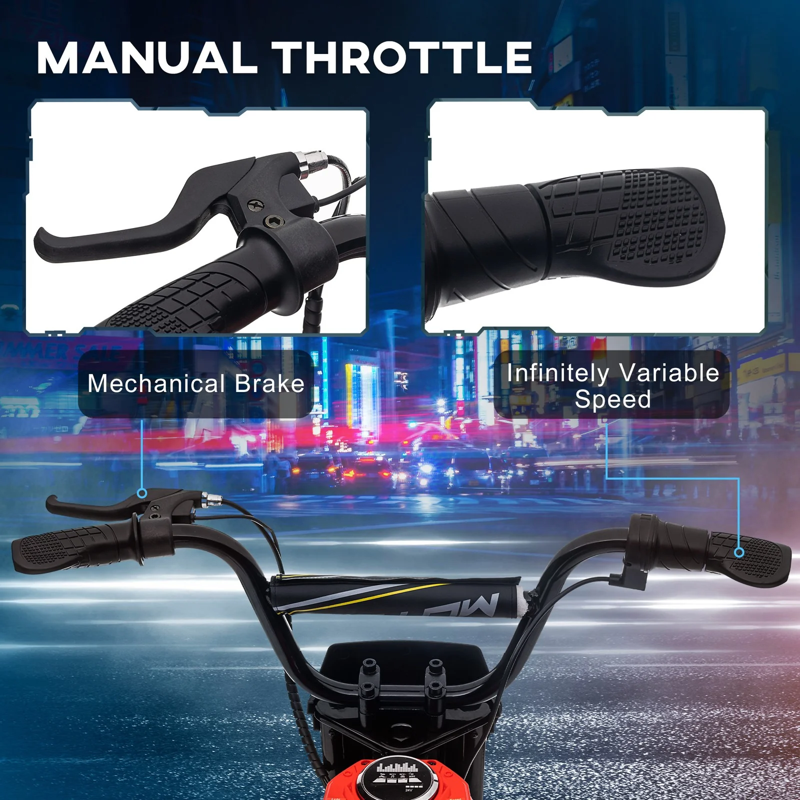 24V 350W Electric Dirt Bike Motorcycle 15 MPH with Twist Grip Red - Image 5