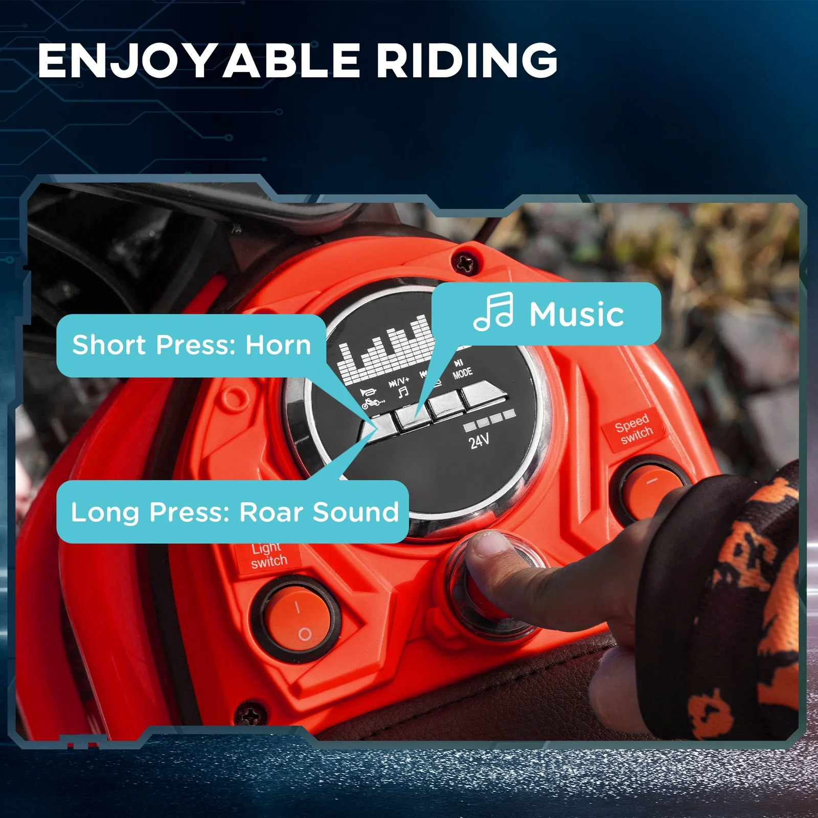 24V 350W Electric Dirt Bike Motorcycle 15 MPH with Twist Grip Red - Image 8
