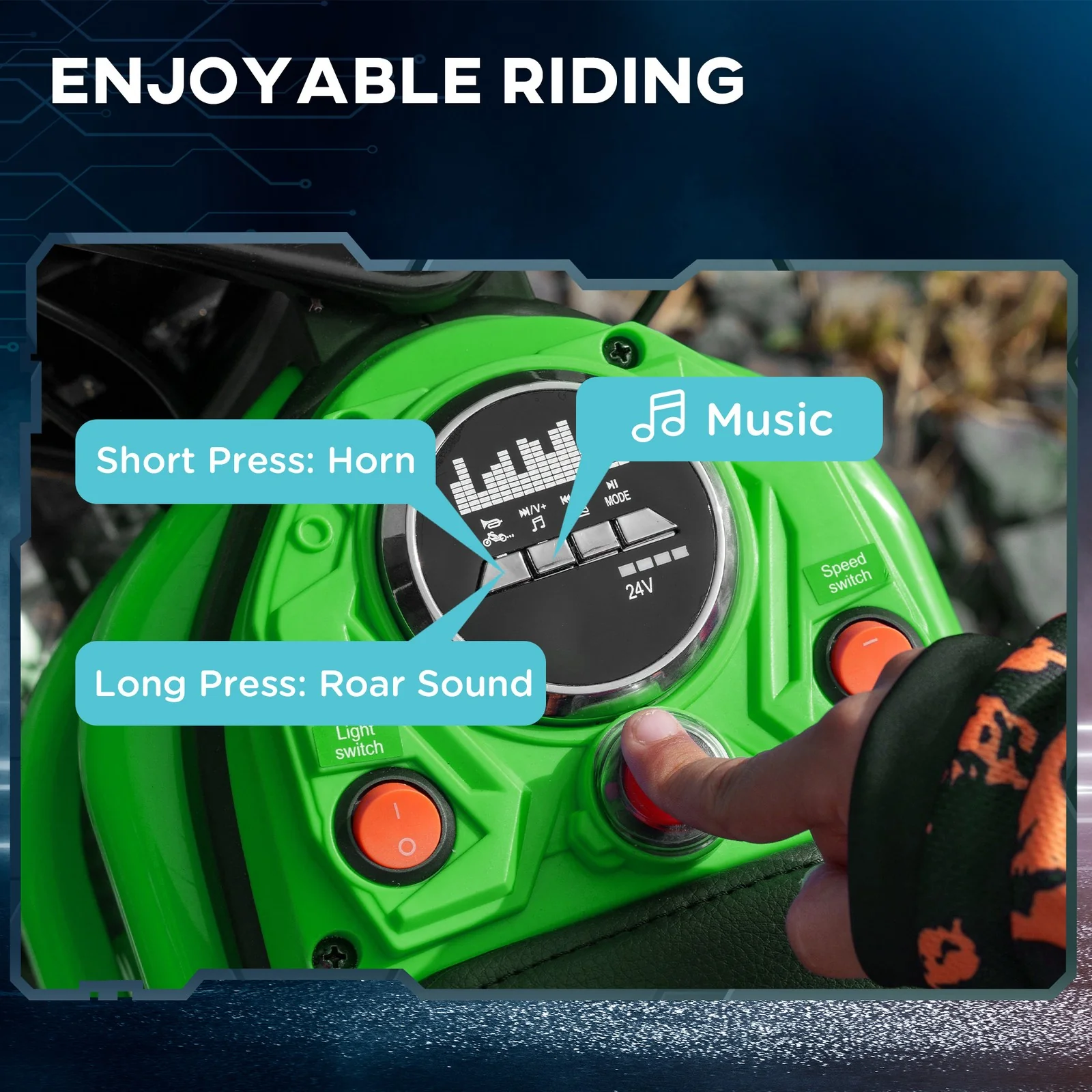 24V 350W Electric Pink Dirt Bike with Twist Grip Throttle, Speeds up to 15 MPH - Image 8