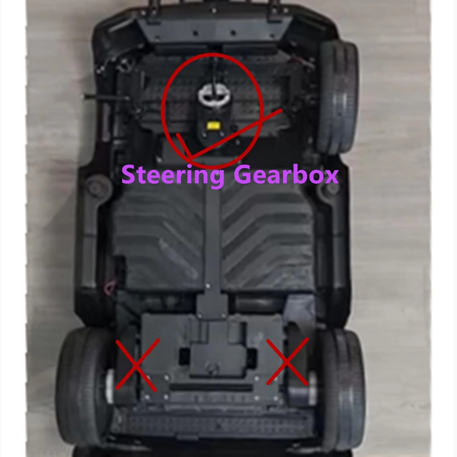 24V 390 Electric Kids Car Steering Gearbox with 24 Volt Steering Motor - Image 3