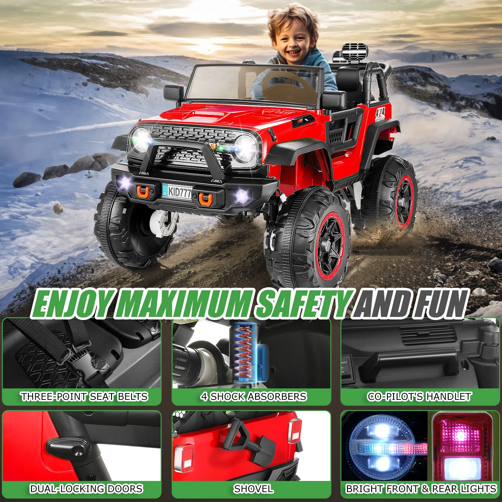 24V 400W Electric Kids Ride-On Truck with Remote Control and LED Lights - Image 15