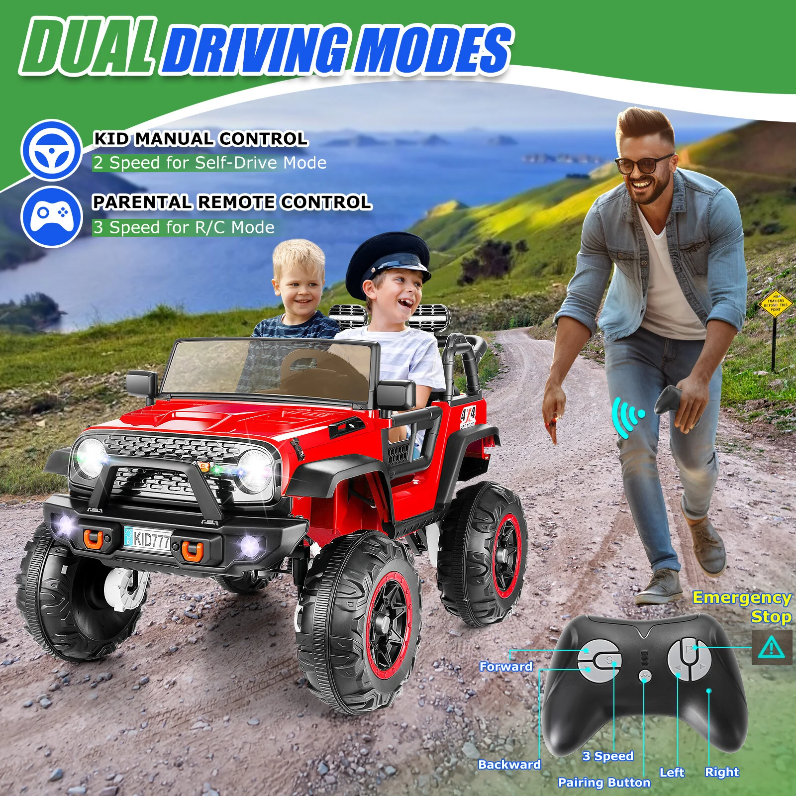 24V 400W Electric Kids Ride-On Truck with Remote Control and LED Lights - Image 17