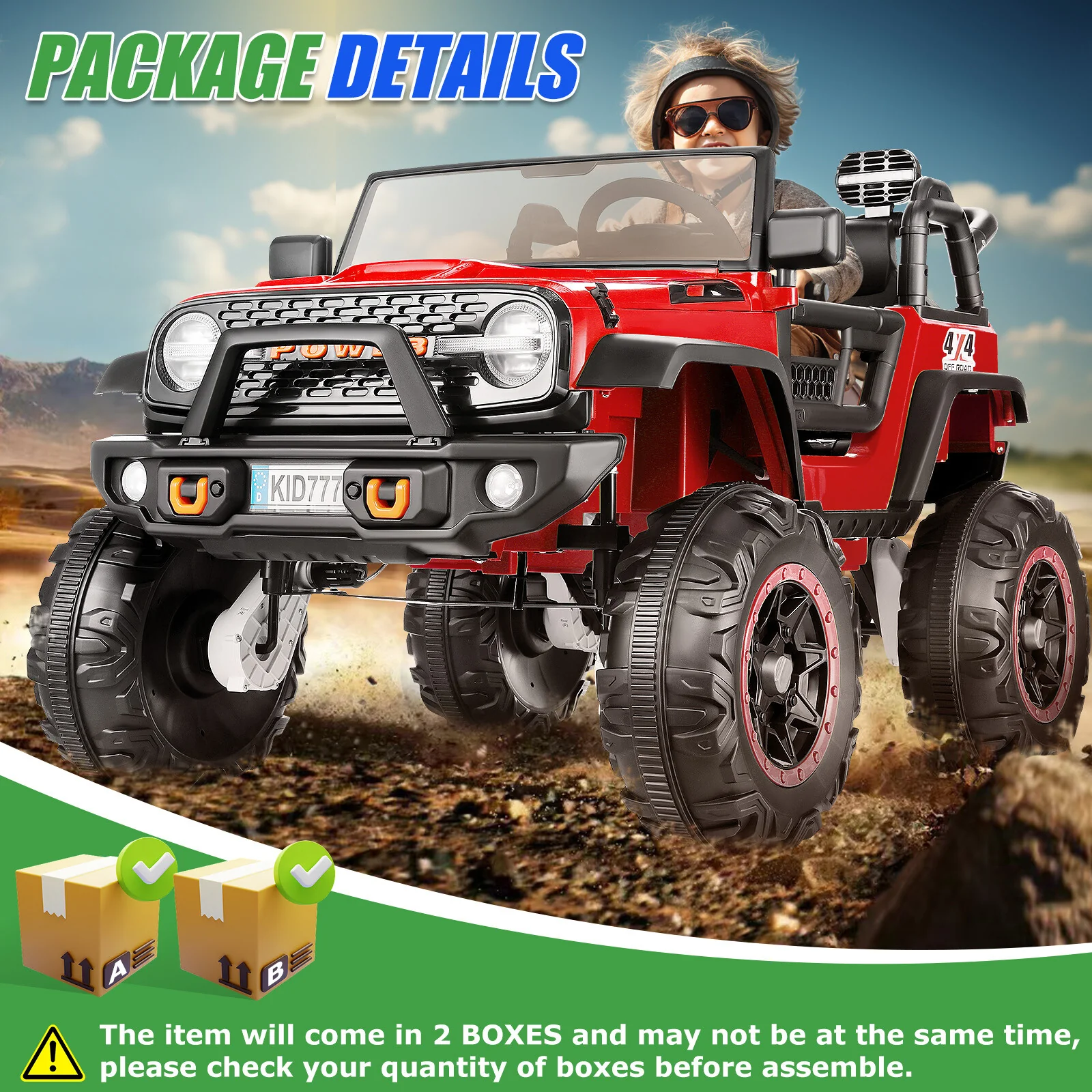 24V 400W Electric Kids Ride-On Truck with Remote Control and LED Lights - Image 19