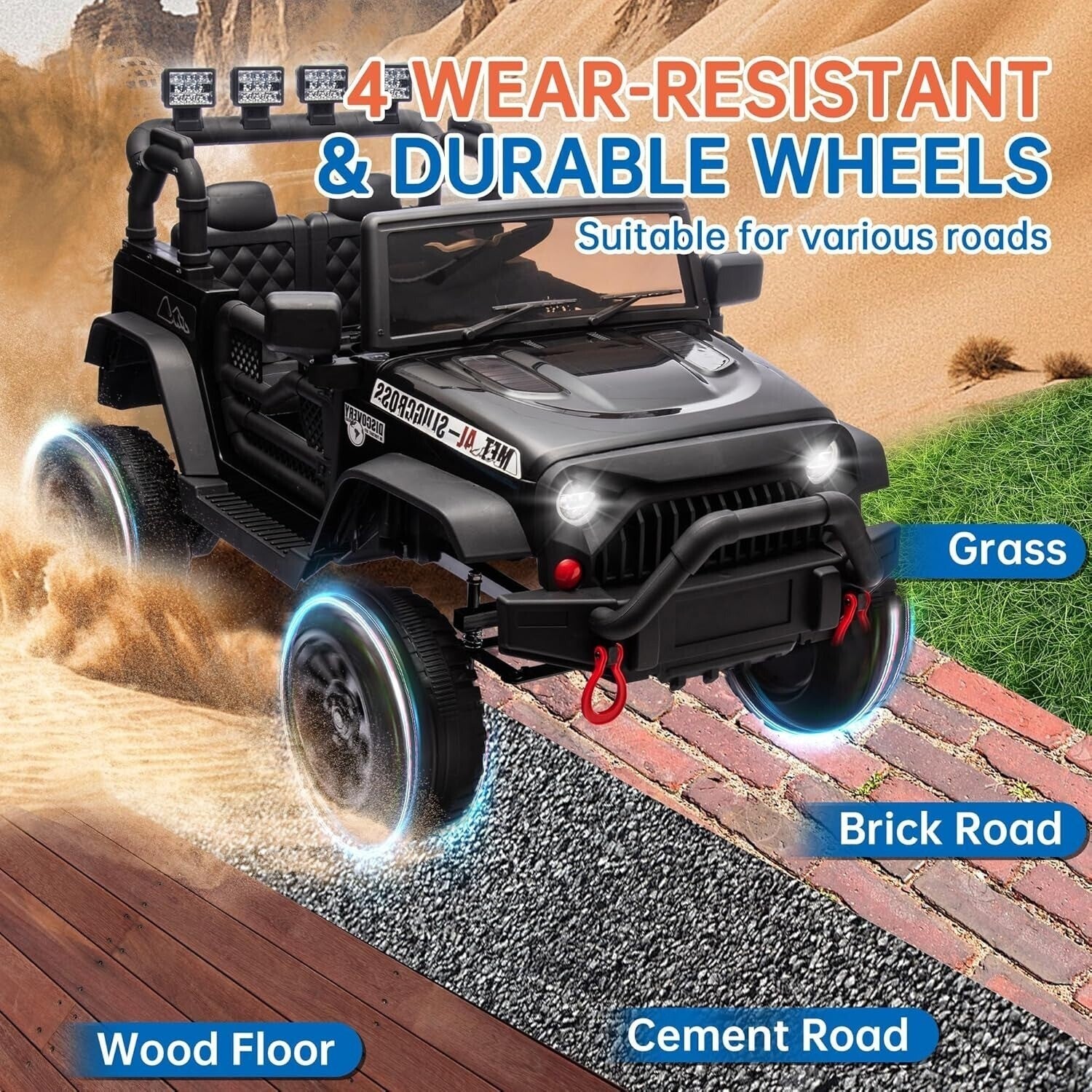 24V 400W Electric Kids Ride-On Jeep Car Toy with Four-Wheel Suspension, Remote Control, and MP3 Player - Image 11