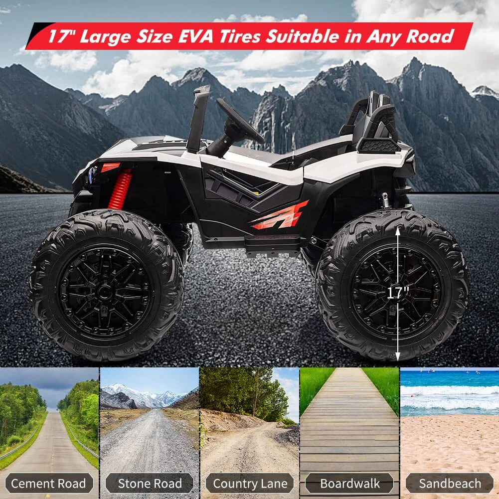24V 400W Kids 2-Seat Electric Off-Road UTV Ride-On Car with Remote Control - Image 17