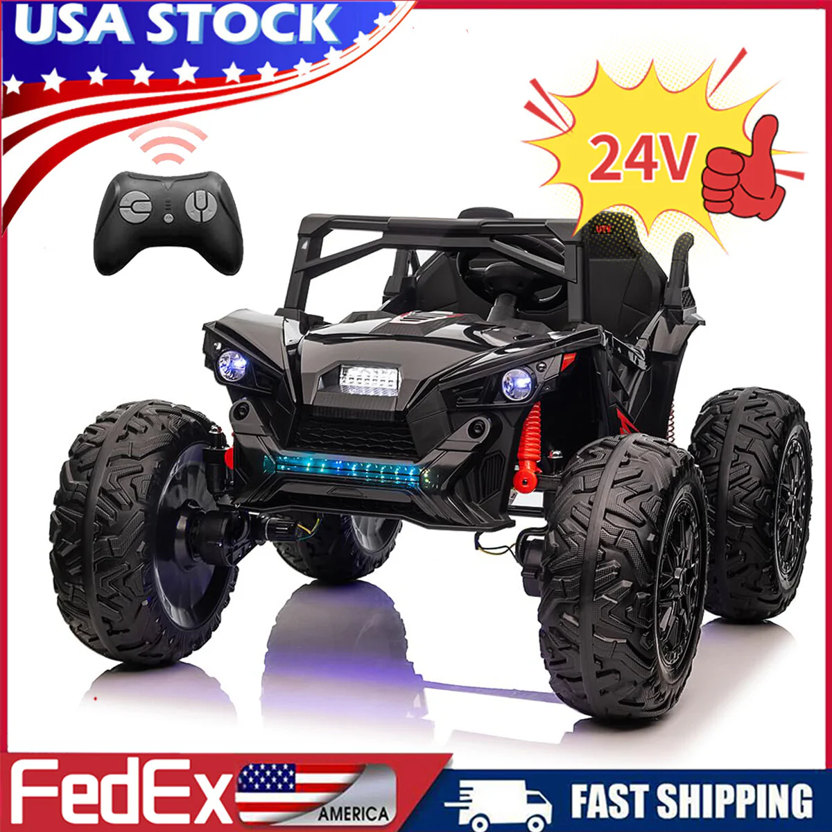 24V 400W Kids 2-Seat Electric Off-Road UTV Ride-On Car with Remote Control - Image 18