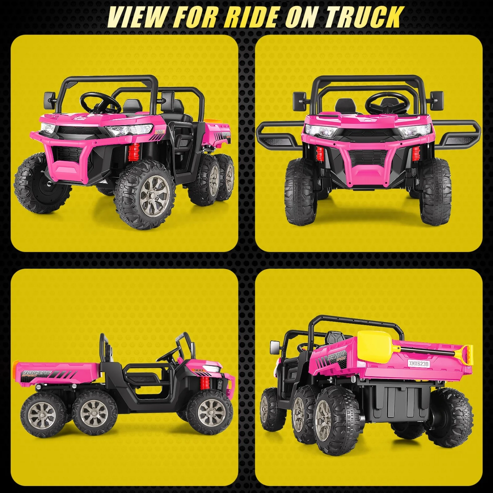 24V 4WD Electric Ride-On Dump Truck Toy with Remote Control 2-Seater for Kids - Image 11