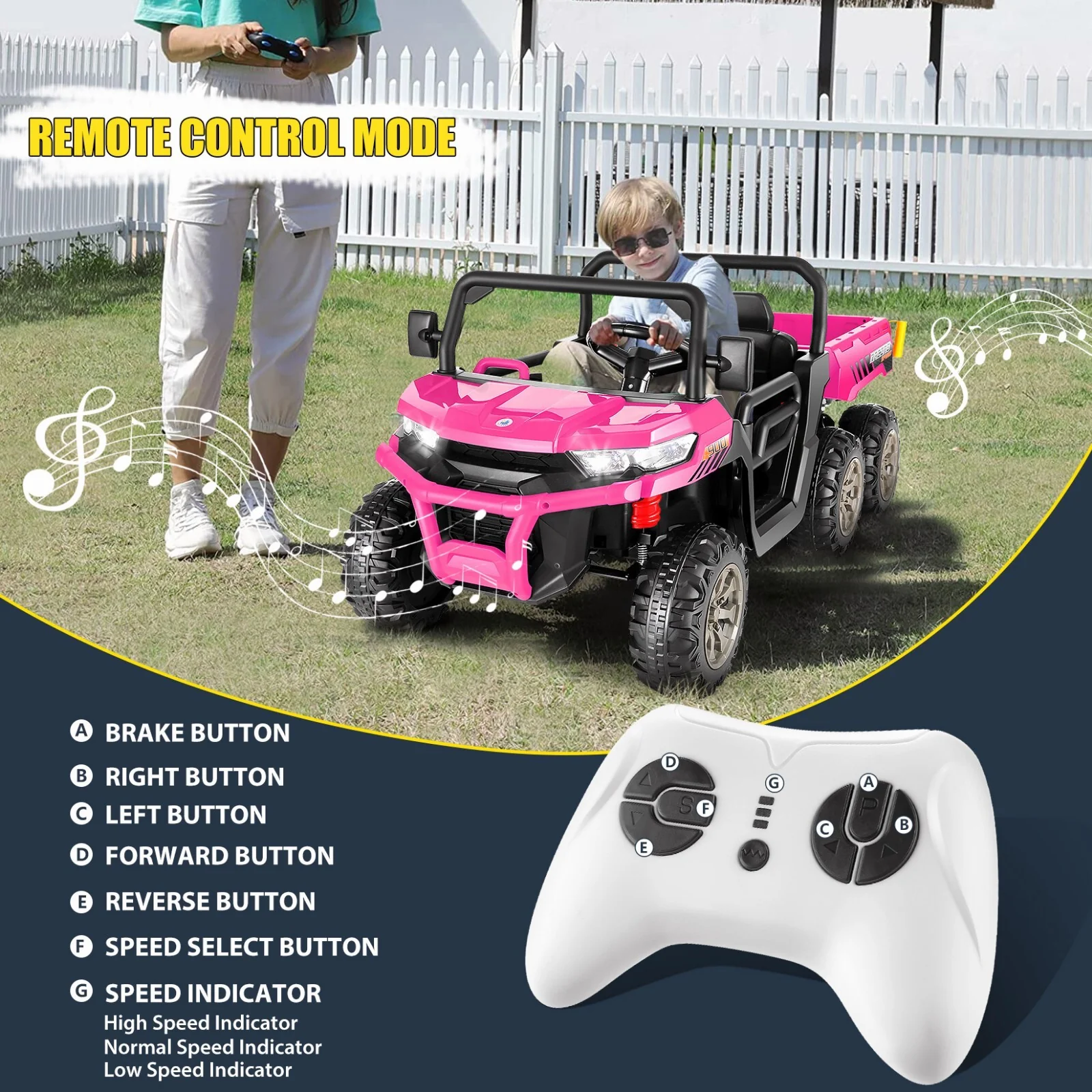24V 4WD Kids Ride-On Electric Dump Truck with Remote Control and 2-Seater Capacity - Image 8