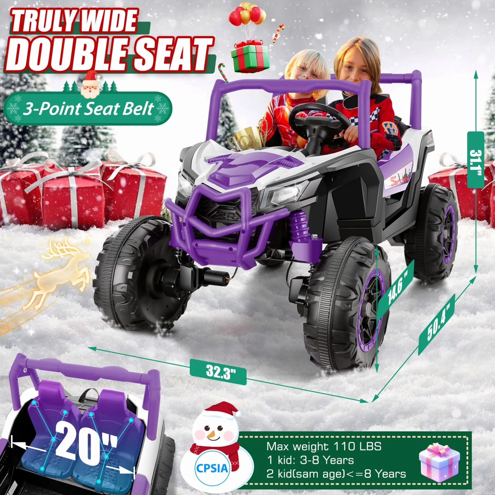 24V Kids Ride-On UTV Truck with Remote Control and Switchable 2WD/4WD Drive - Image 24