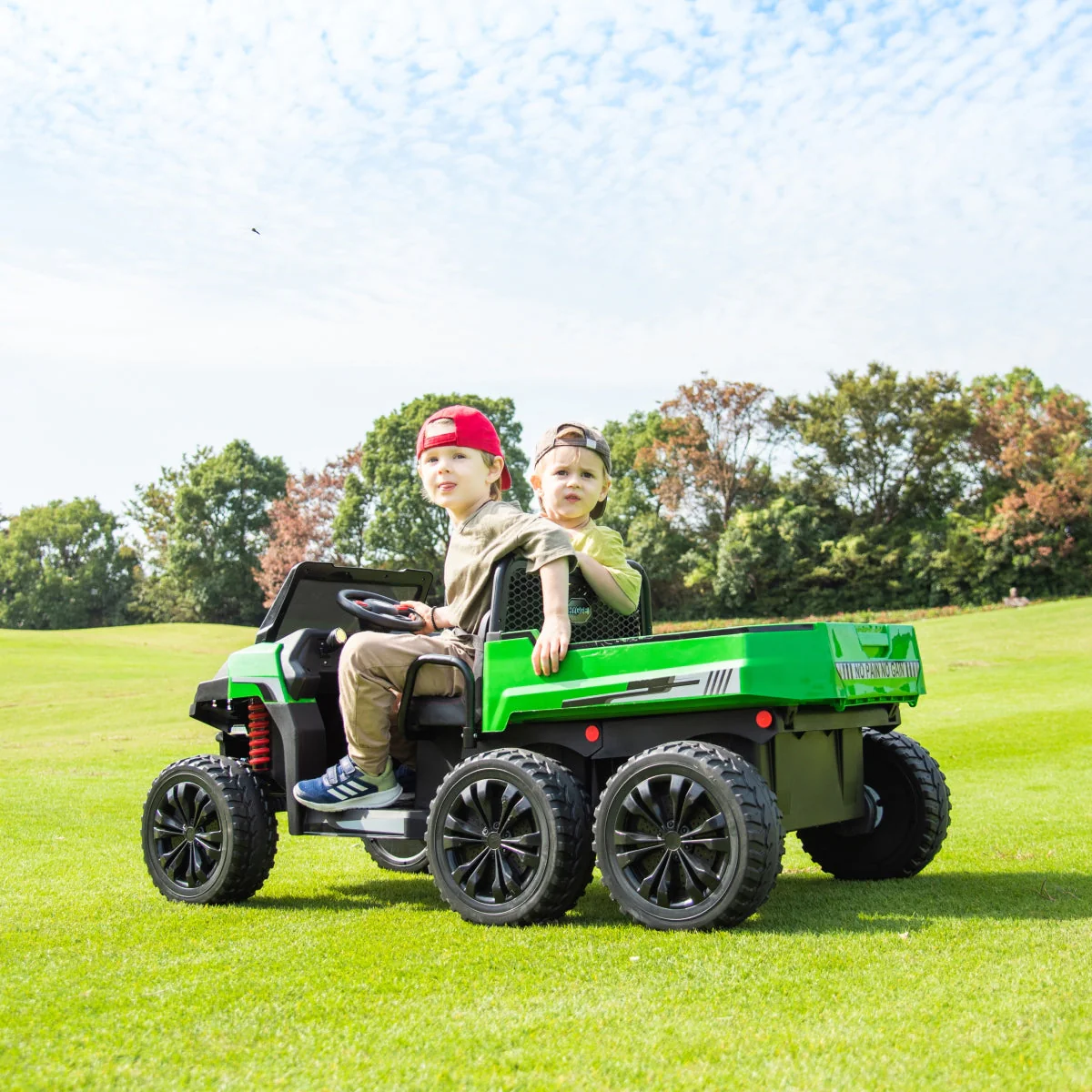24V 6 Wheeler Magic Cars Tractor Trailer 2 Seater Ride-on with Dump Cart and Parental Remote - Image 8
