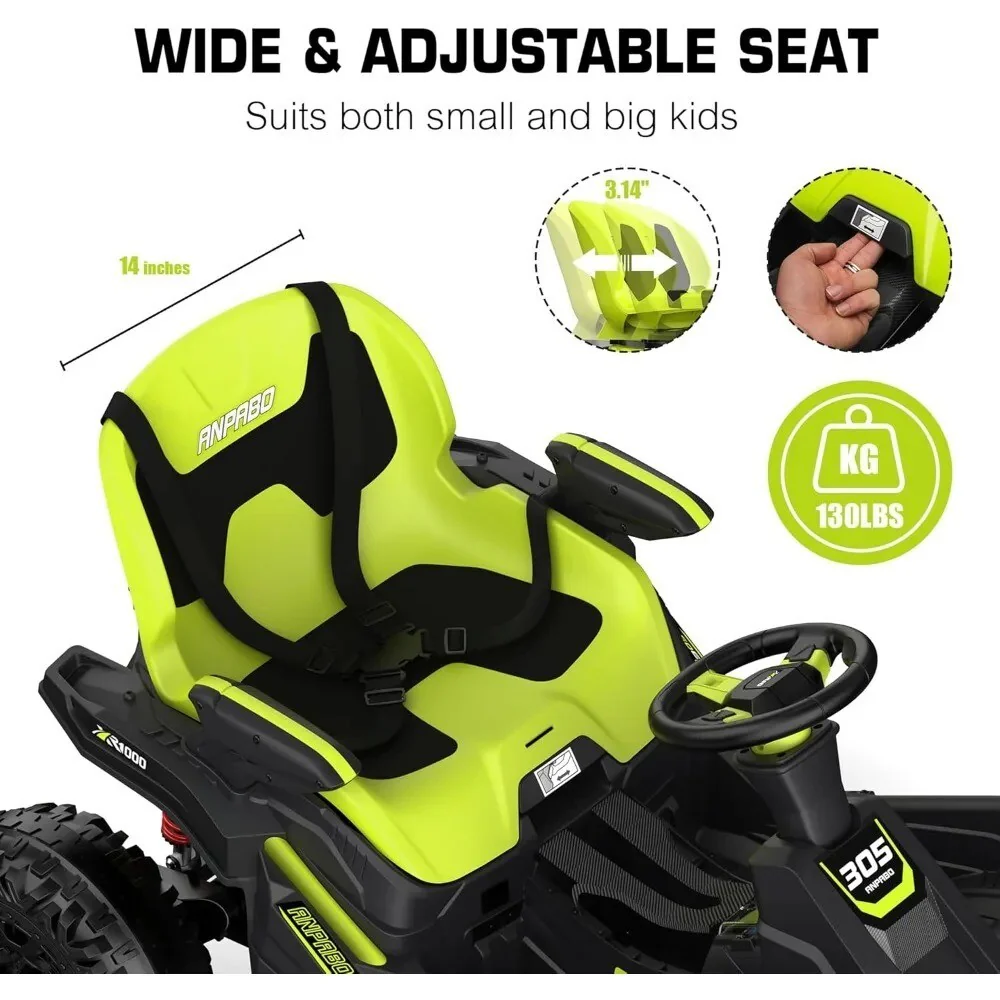 24V 4x4 Ride-On Toy with 4x75W Motors, 5MPH Speed, Parent Remote, Adjustable Seat, and 4 Shock Absorbers - Image 4