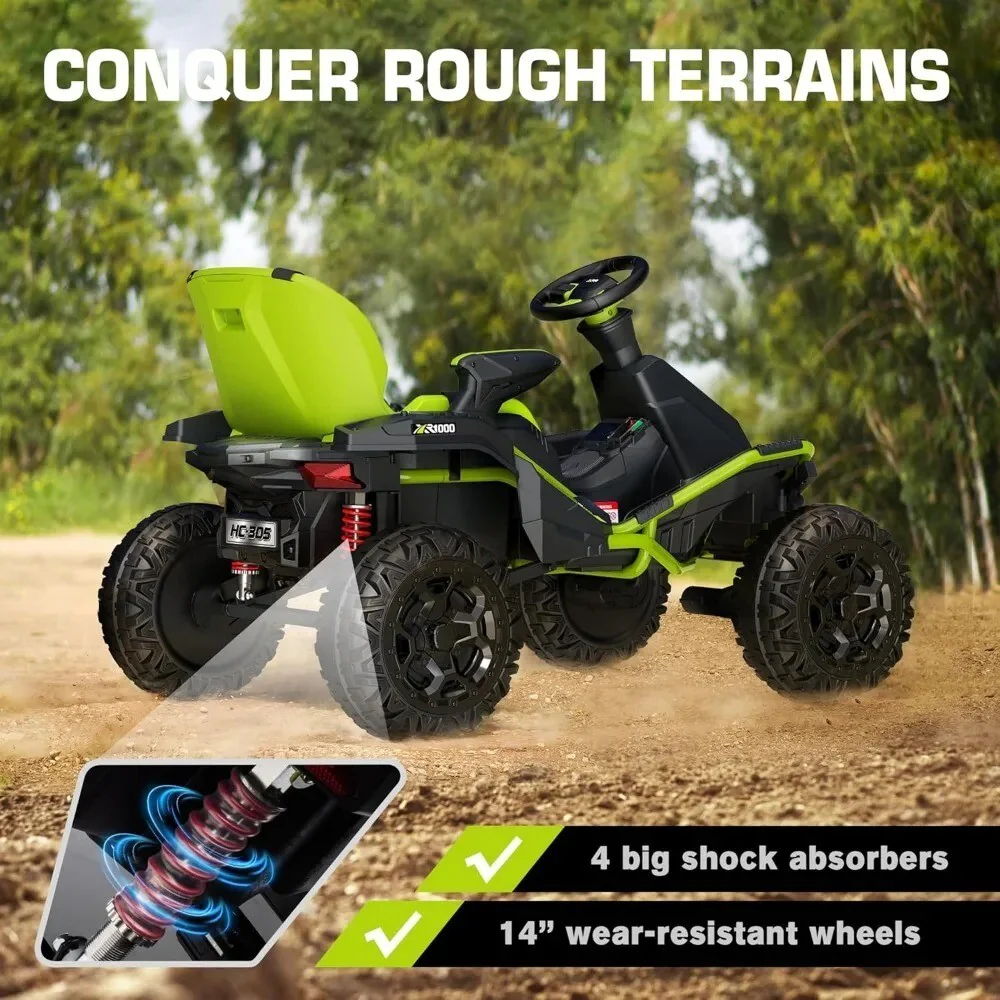 24V 4x4 Ride-On Toy with 4x75W Motors, 5MPH Speed, Parent Remote, Adjustable Seat, and 4 Shock Absorbers - Image 6