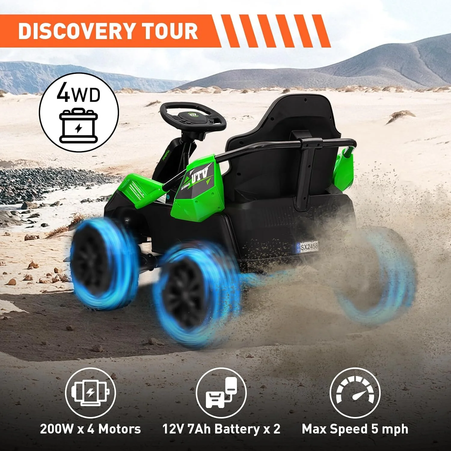 24V 4x4 Ride-On UTV Car for Kids with 4x85W Motors, 6MPH Speed, and Parent Remote Control - Image 17