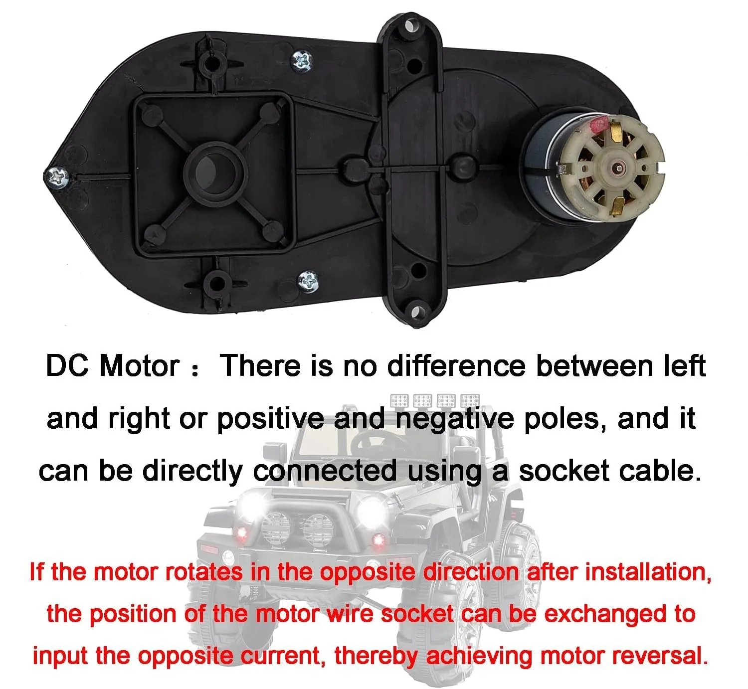 24V 5000 RPM Steering Gearbox Motor for Children's Electric Ride-On Vehicles, Low-Speed Upgrade - Image 4