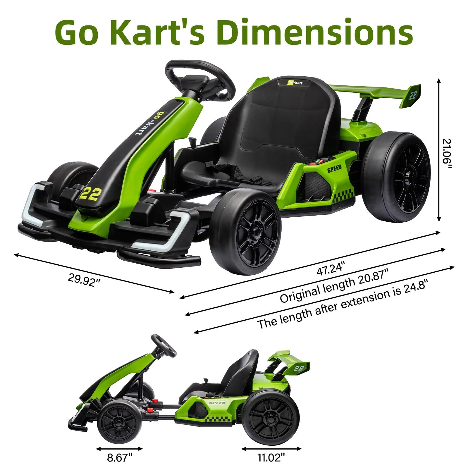 24V Electric Go-Kart for Kids with 300W Motor, 7.5 MPH Speed, Drift and Sport Modes - Image 5
