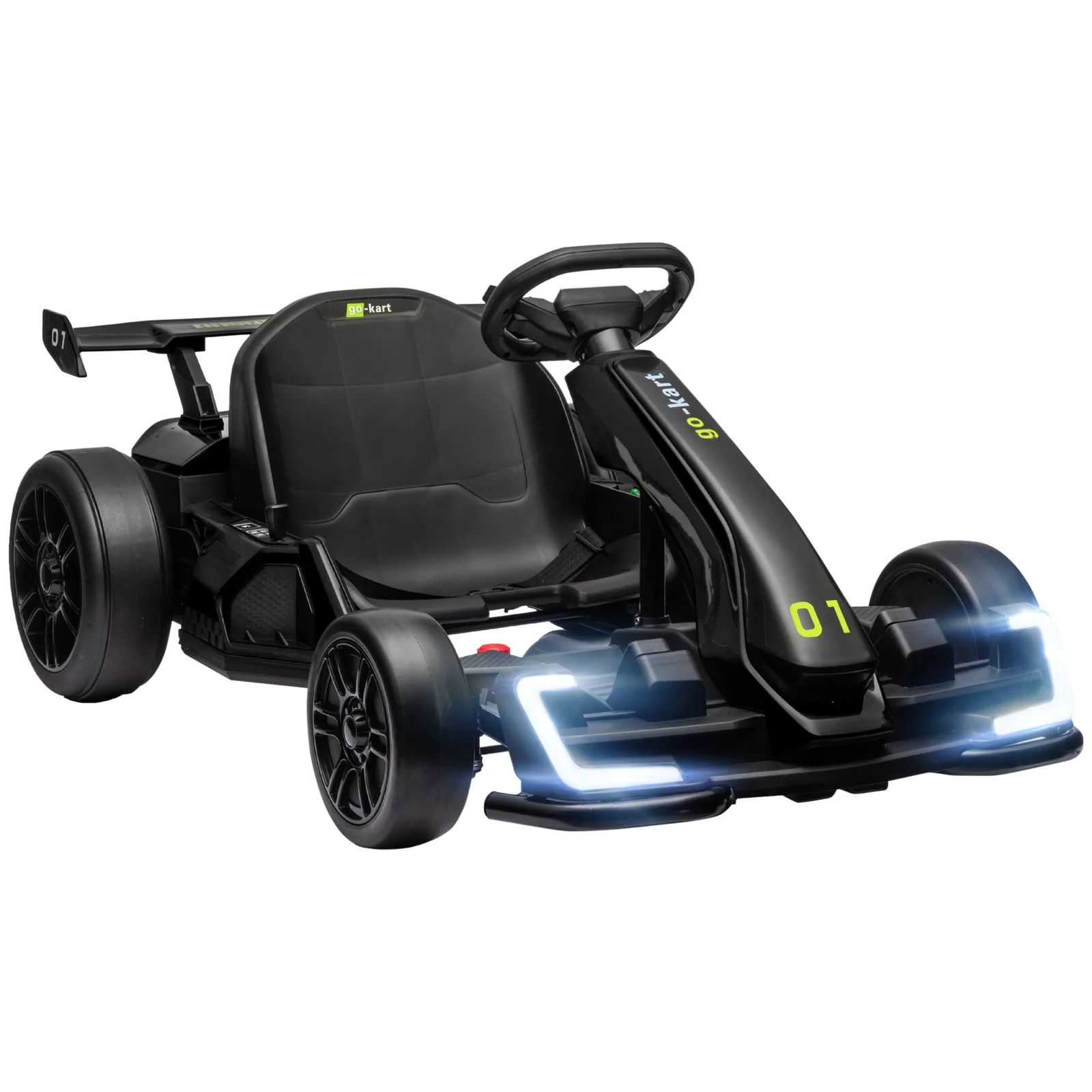 24V Electric Go-Kart with Adjustable Seat and 7.5 MPH Speed, Slow Start, Black - Image 3