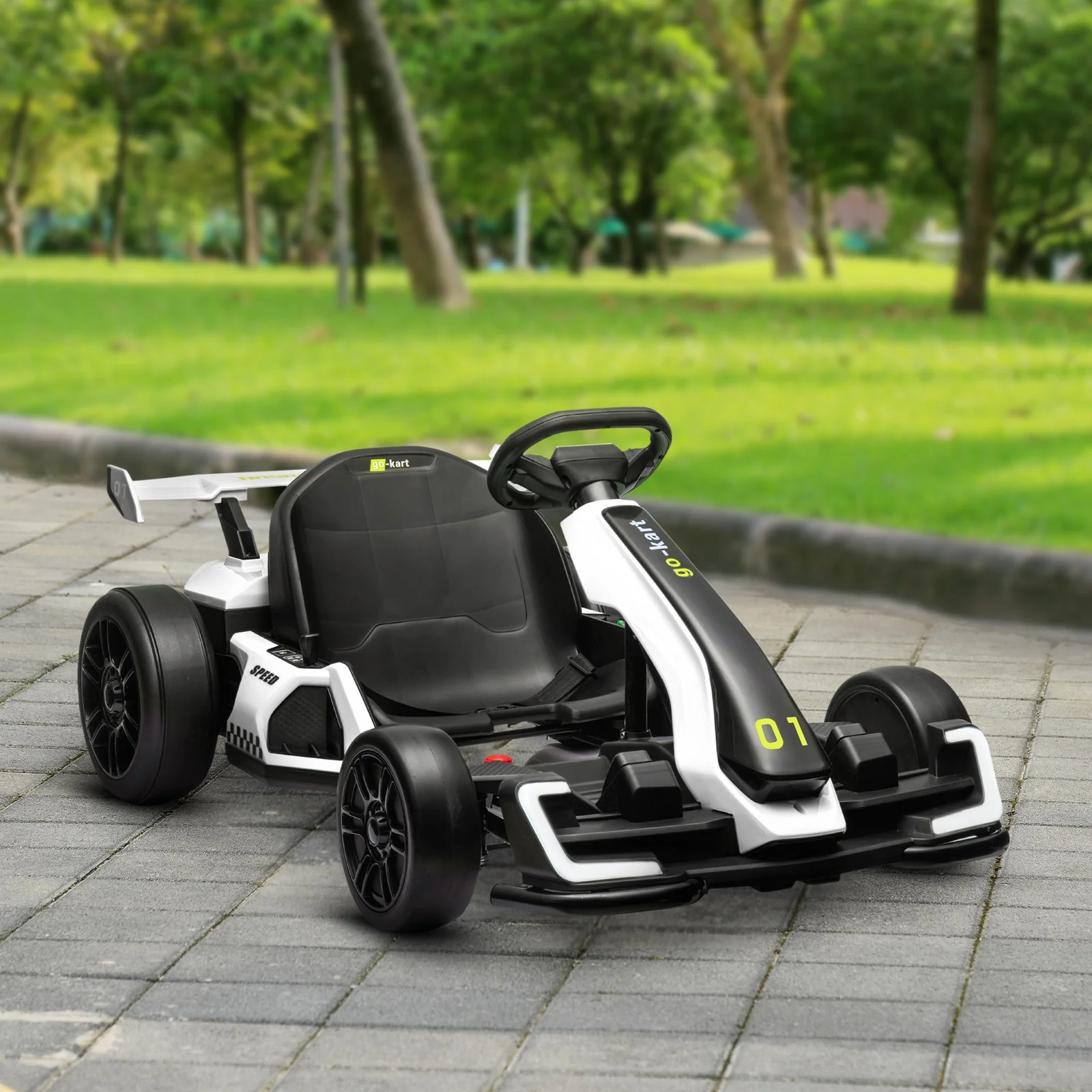 24V Electric Go-Kart with Adjustable Seat, Slow Start, and Music, 7.5 MPH - Image 9