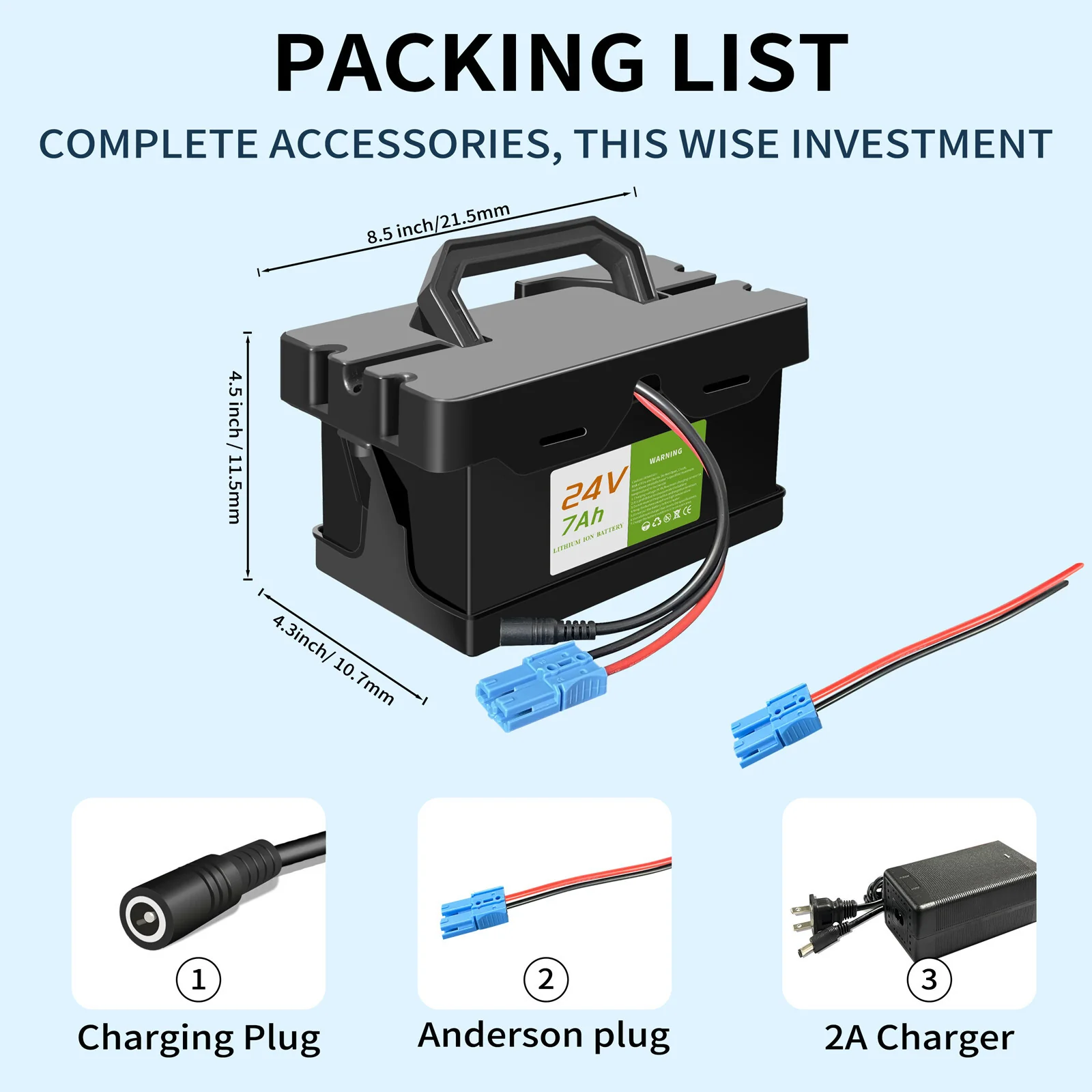 24V 7Ah Rechargeable Battery and 2A Charger for Kids Ride-On Cars - Image 4