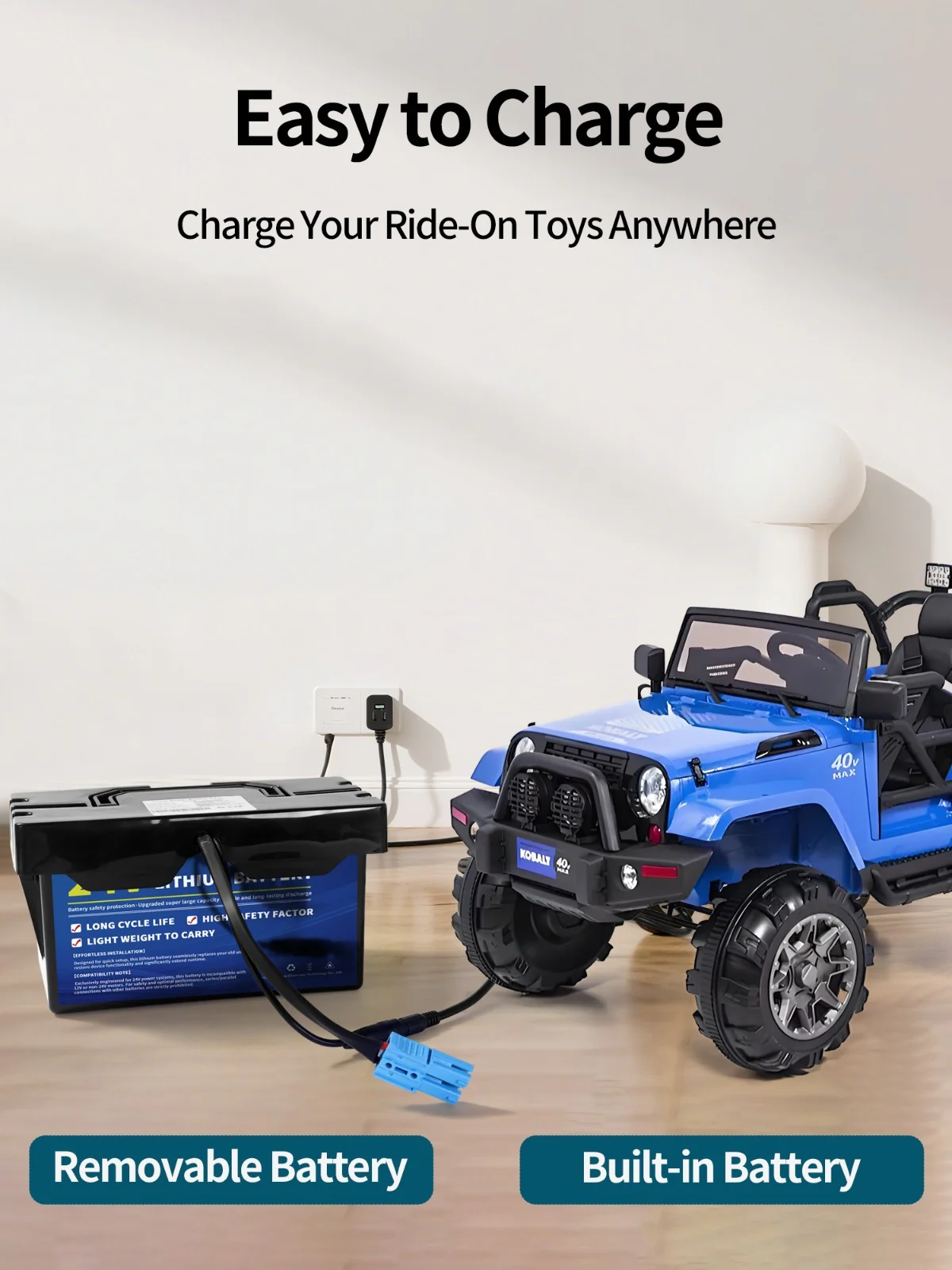 24V 7Ah Rechargeable Battery for Kids UTV Ride-On Toys - Image 3