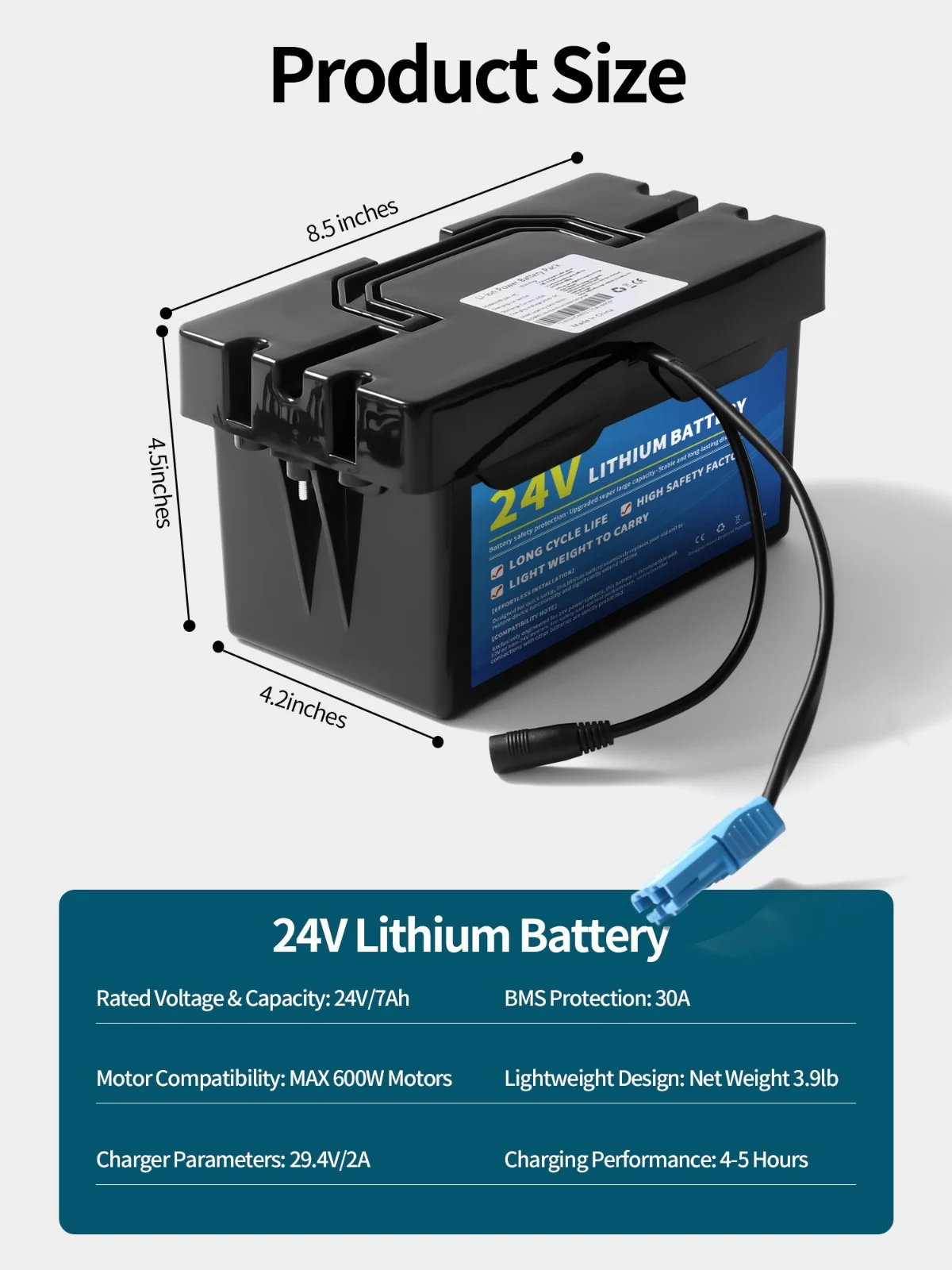 24V 7Ah Rechargeable Battery for Kids UTV Ride-On Toys - Image 8