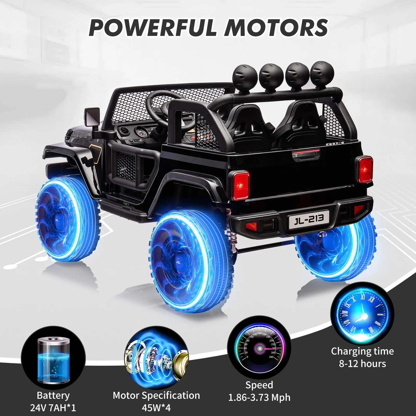 24V 7AH Electric Kids Ride-On Truck Car 2-Seater with Remote Control - Image 11