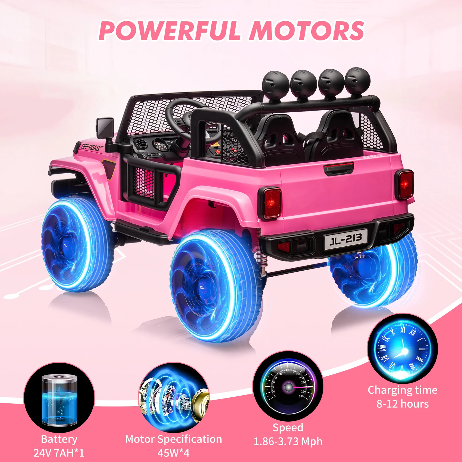 24V 7AH Electric Kids Ride-On Truck Car 2-Seater with Remote Control - Image 22
