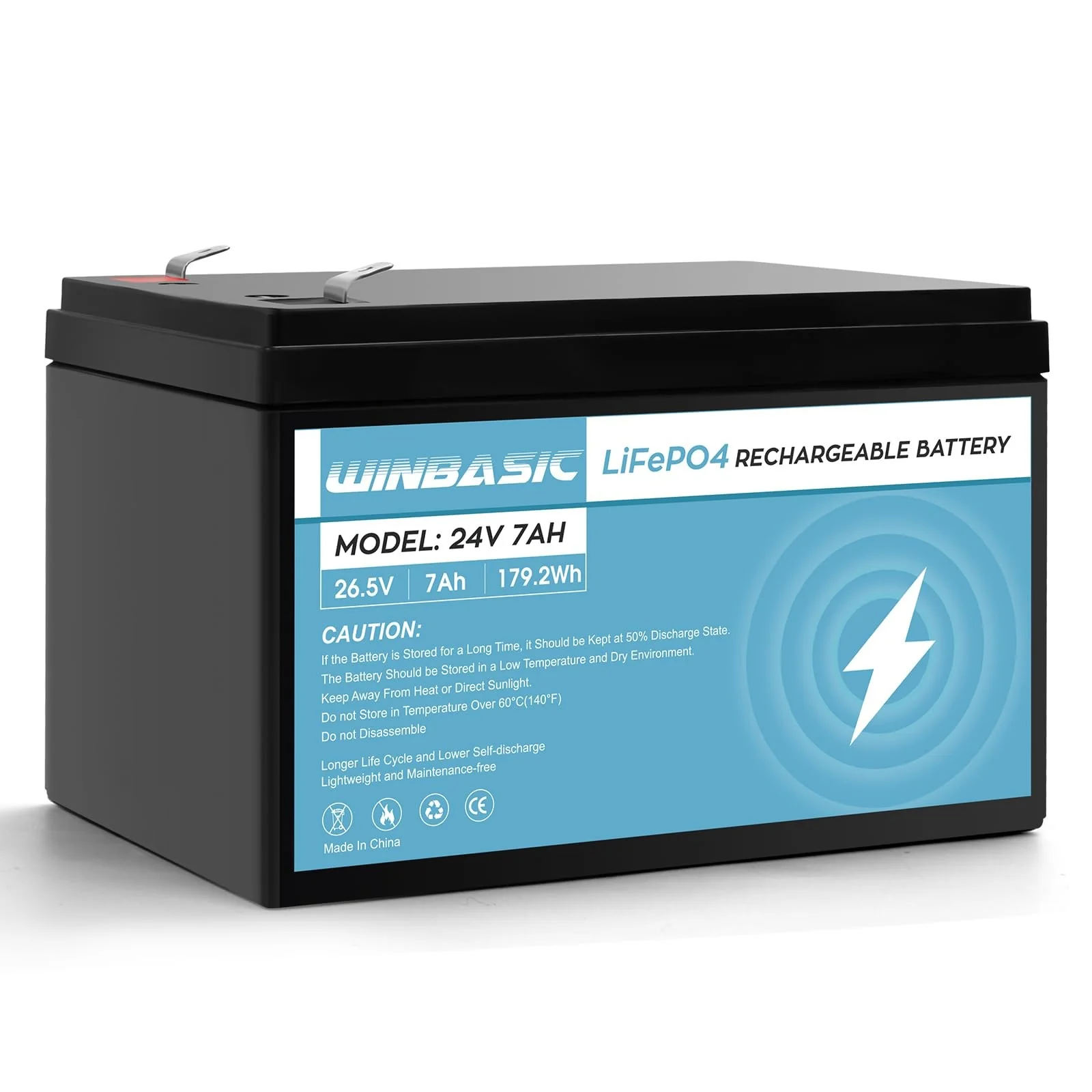 24V 7Ah LiFePO4 Rechargeable Lithium Battery 25.6V 179.2Wh Deep Cycle LF8011 - Image 8