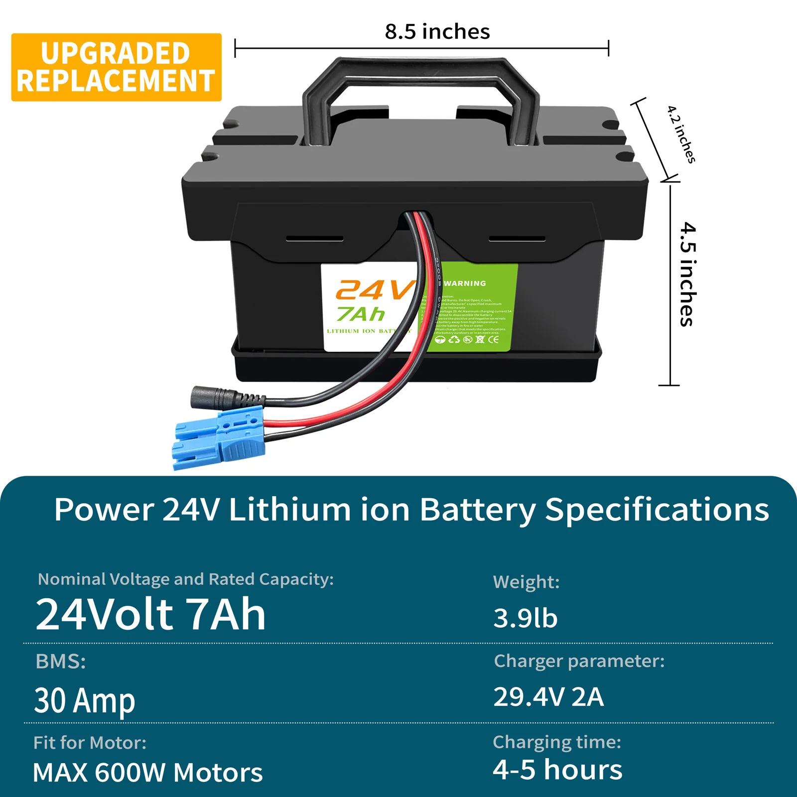 24V 7Ah Lithium Battery for Kids Ride-On UTV Cars and Toys - Image 8