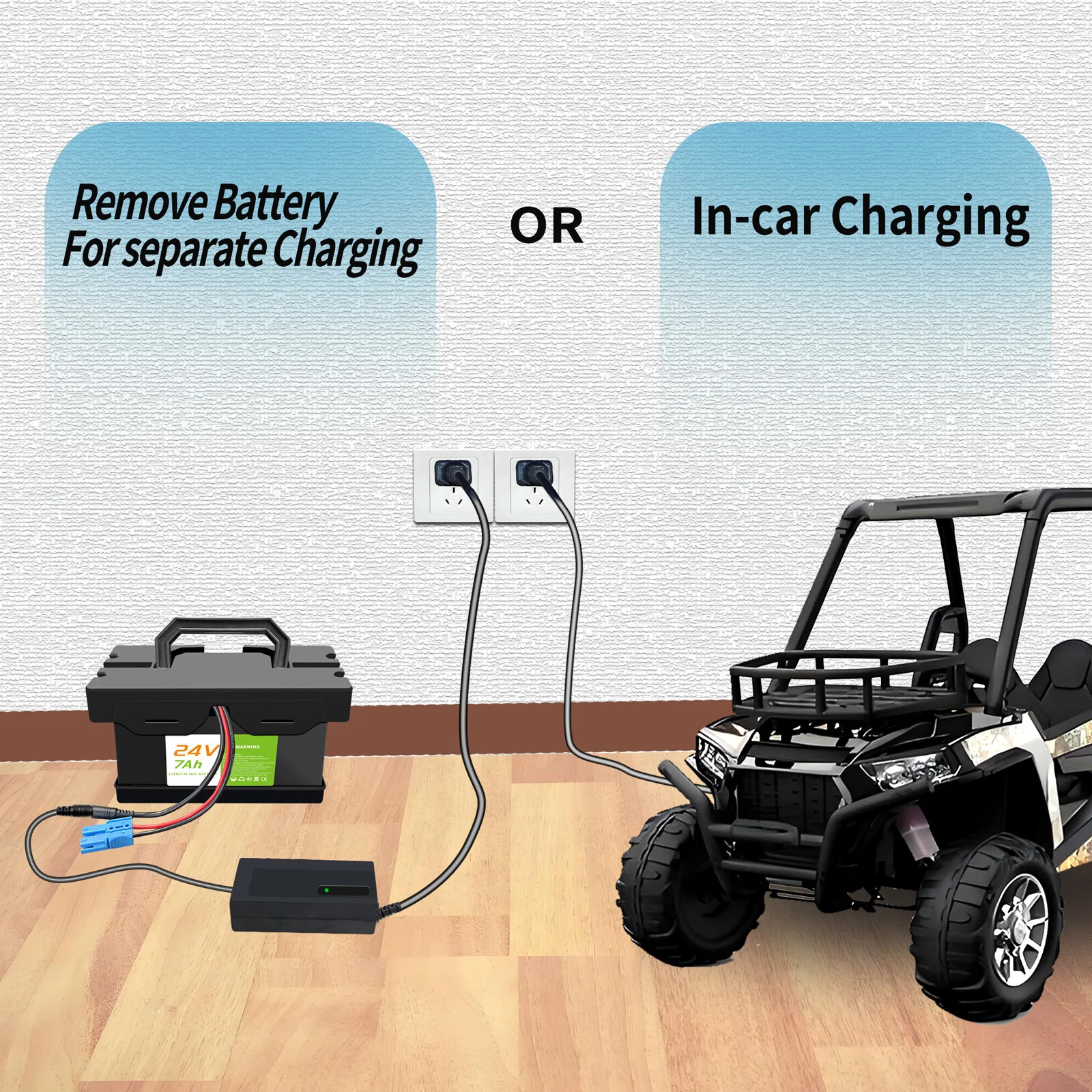 24V 7Ah Lithium Battery for Kids Ride-On UTV Cars and Toys - Image 9