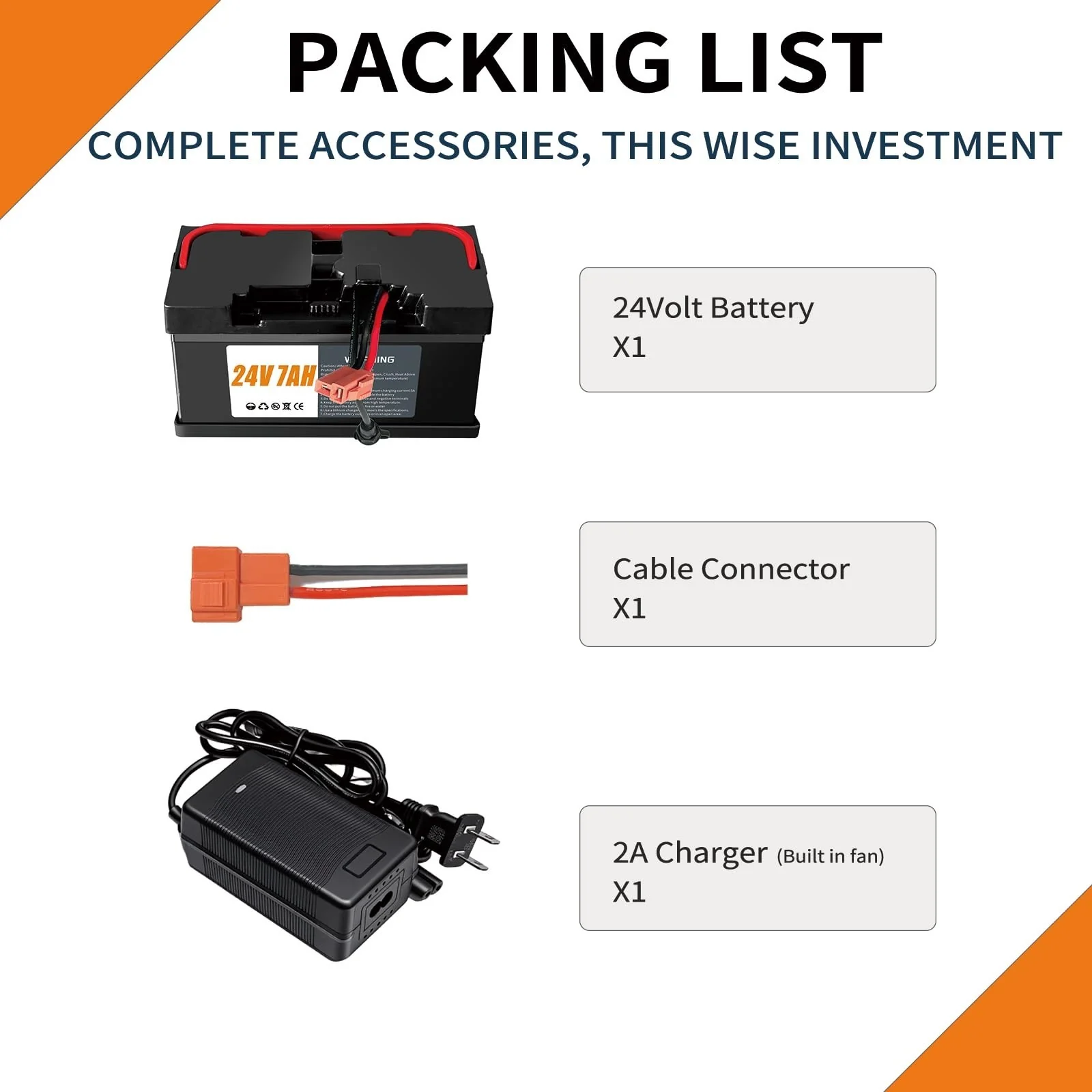 24V 7Ah Lightweight Ride-On Car Battery with 2A Charger for 4x4 UTV - Image 3