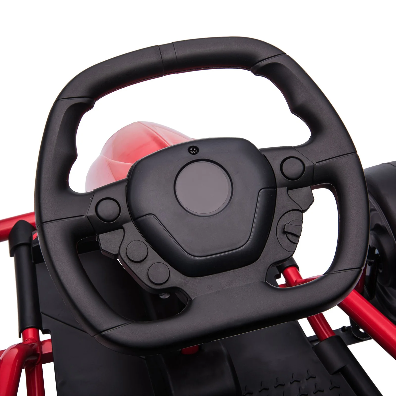 24V Electric Go-Kart in Red with 8.1 MPH Speed, Music, Horn, and Slow Start Features - Image 10