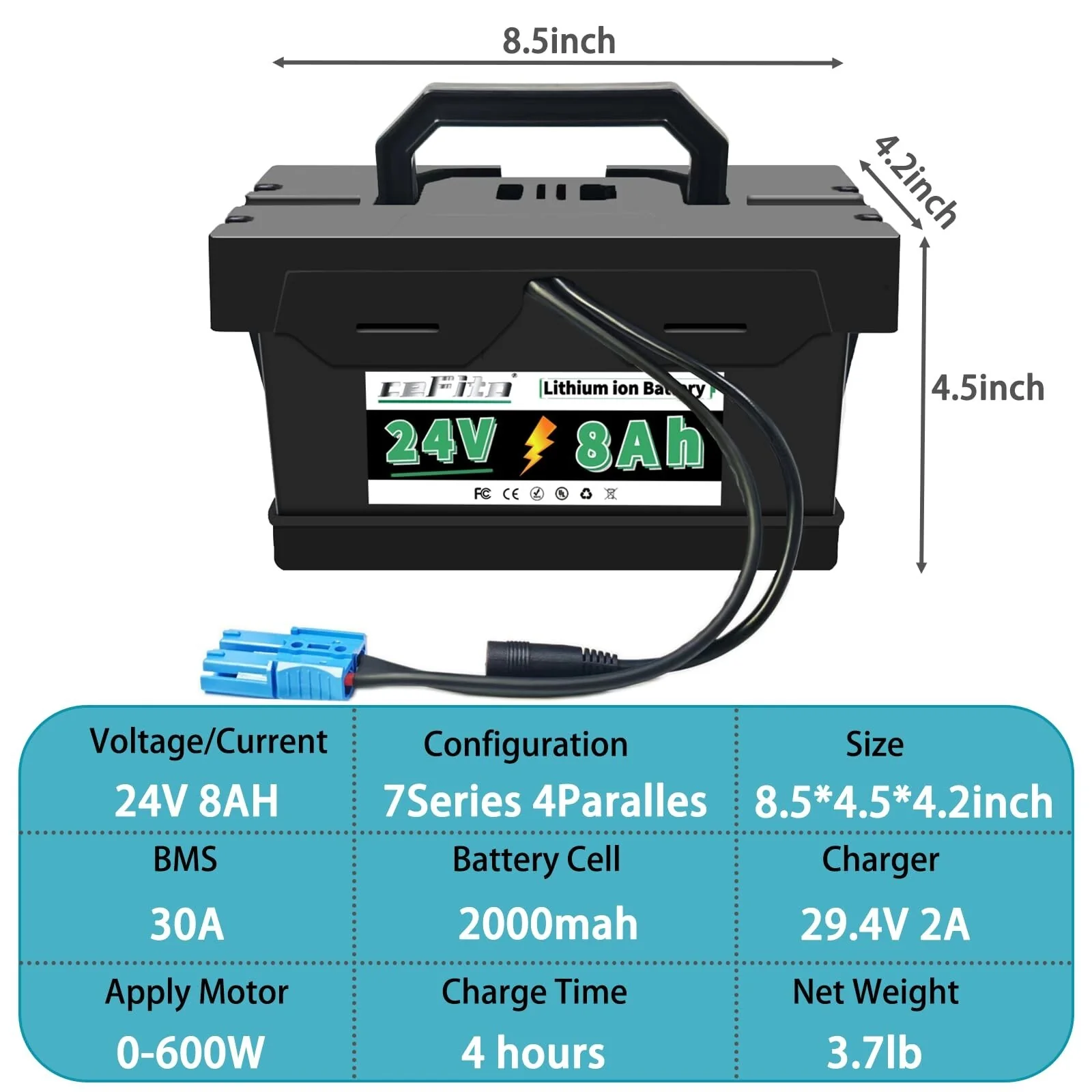 24V 8Ah and 12Ah Lithium Replacement Battery for Kids Ride-On Cars - Image 2