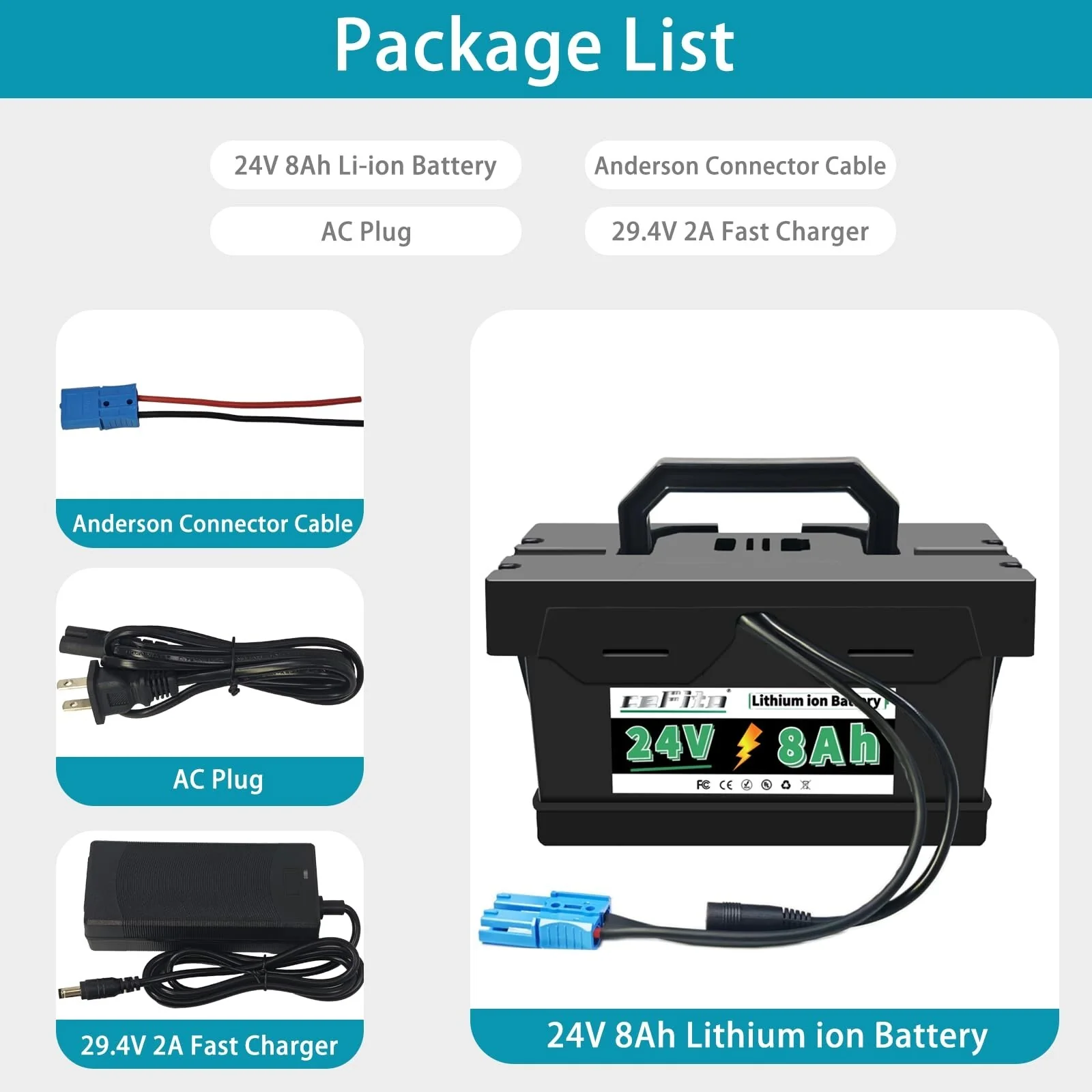 24V 8Ah and 12Ah Lithium Replacement Battery for Kids Ride-On Cars - Image 4