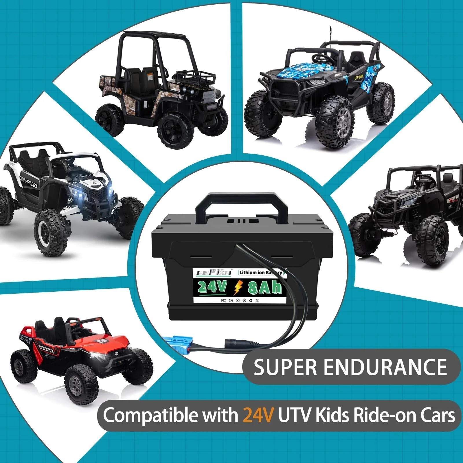 24V 8Ah Lithium Replacement Battery with 30A BMS for Kids Ride-On Cars - Image 5