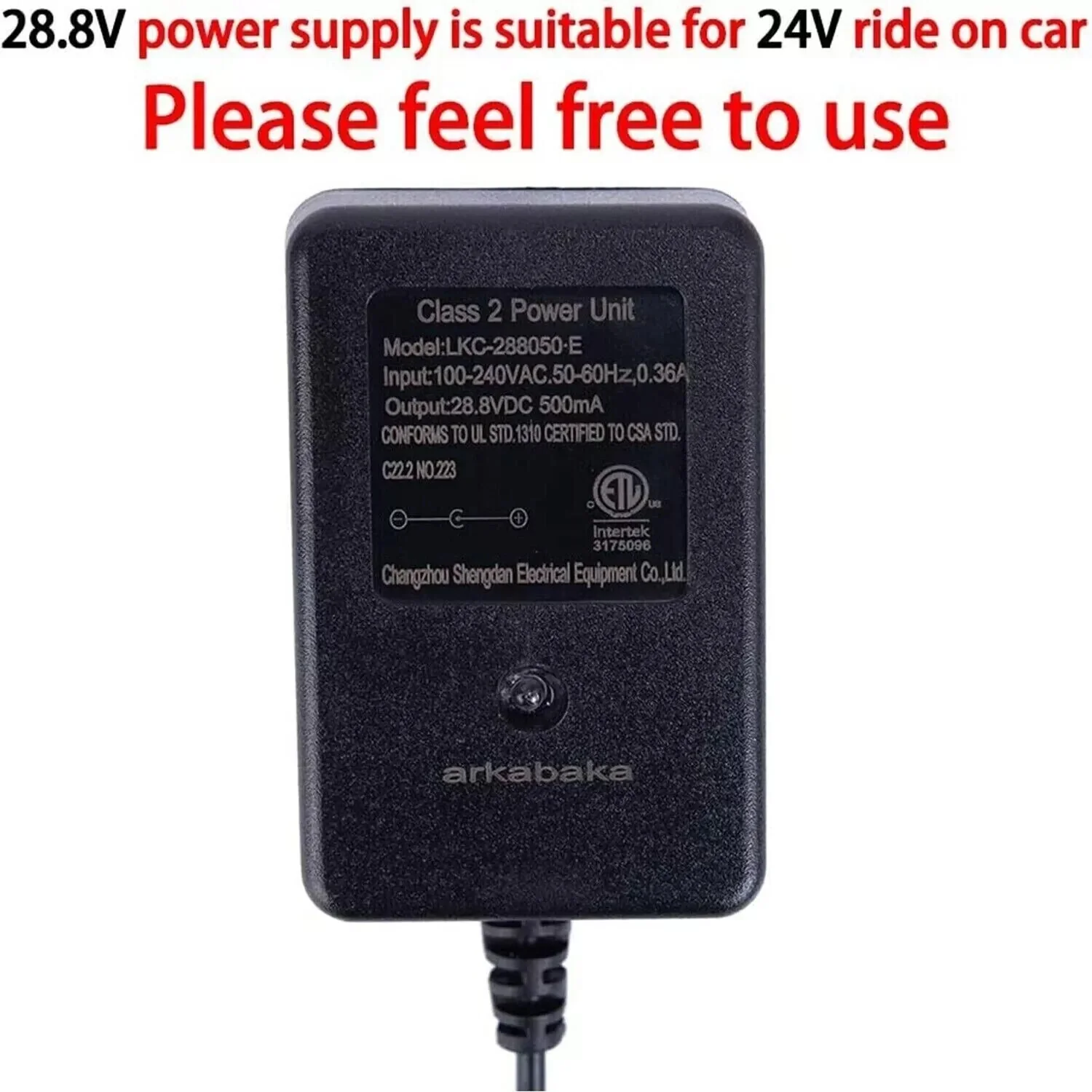 24V AC Power Adapter for Dynacraft Real Tree UTV Ride-On 4x4 Buggy - Image 4