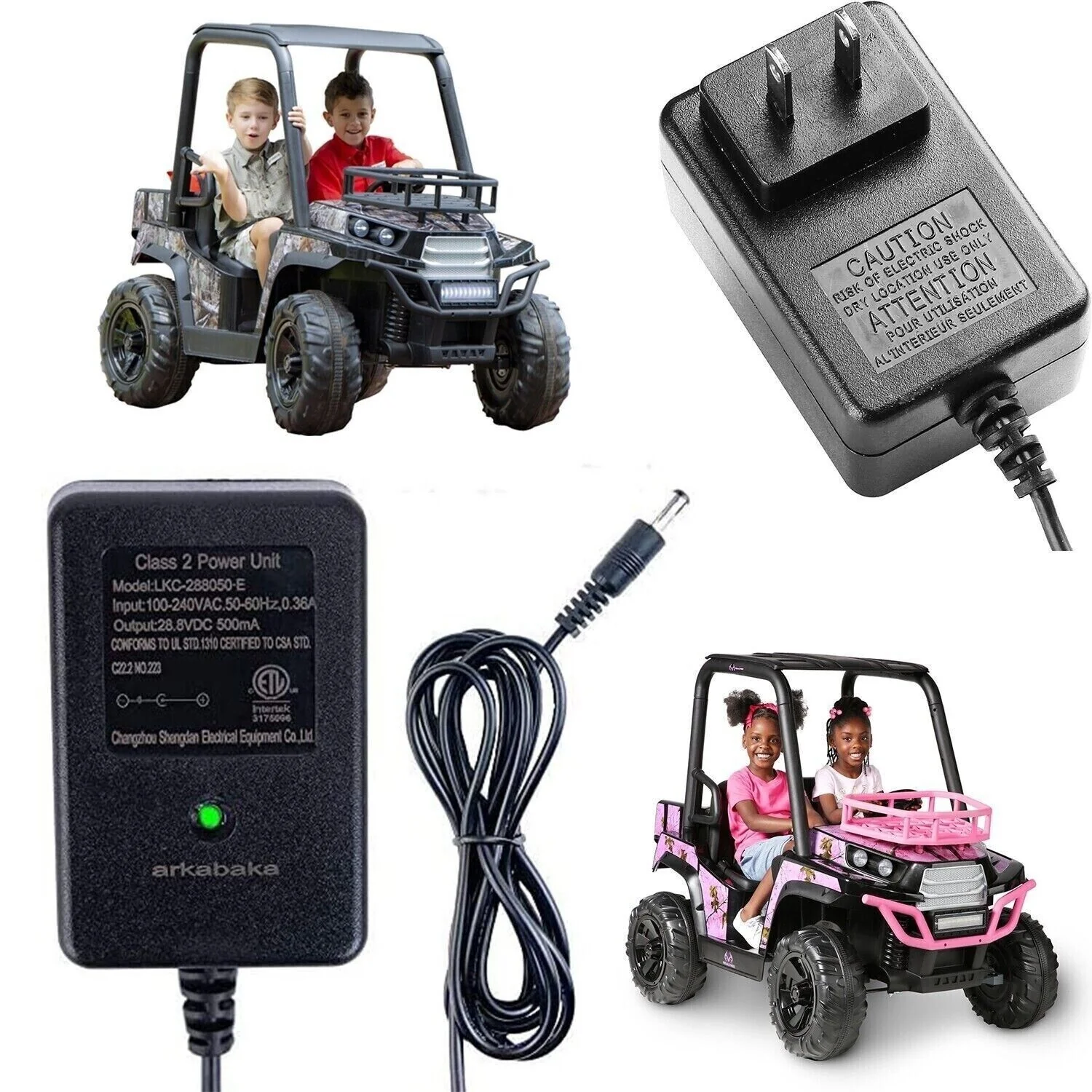 24V AC Power Adapter for Dynacraft Realtree UTV 4x4 Ride-On Buggy - Image 8